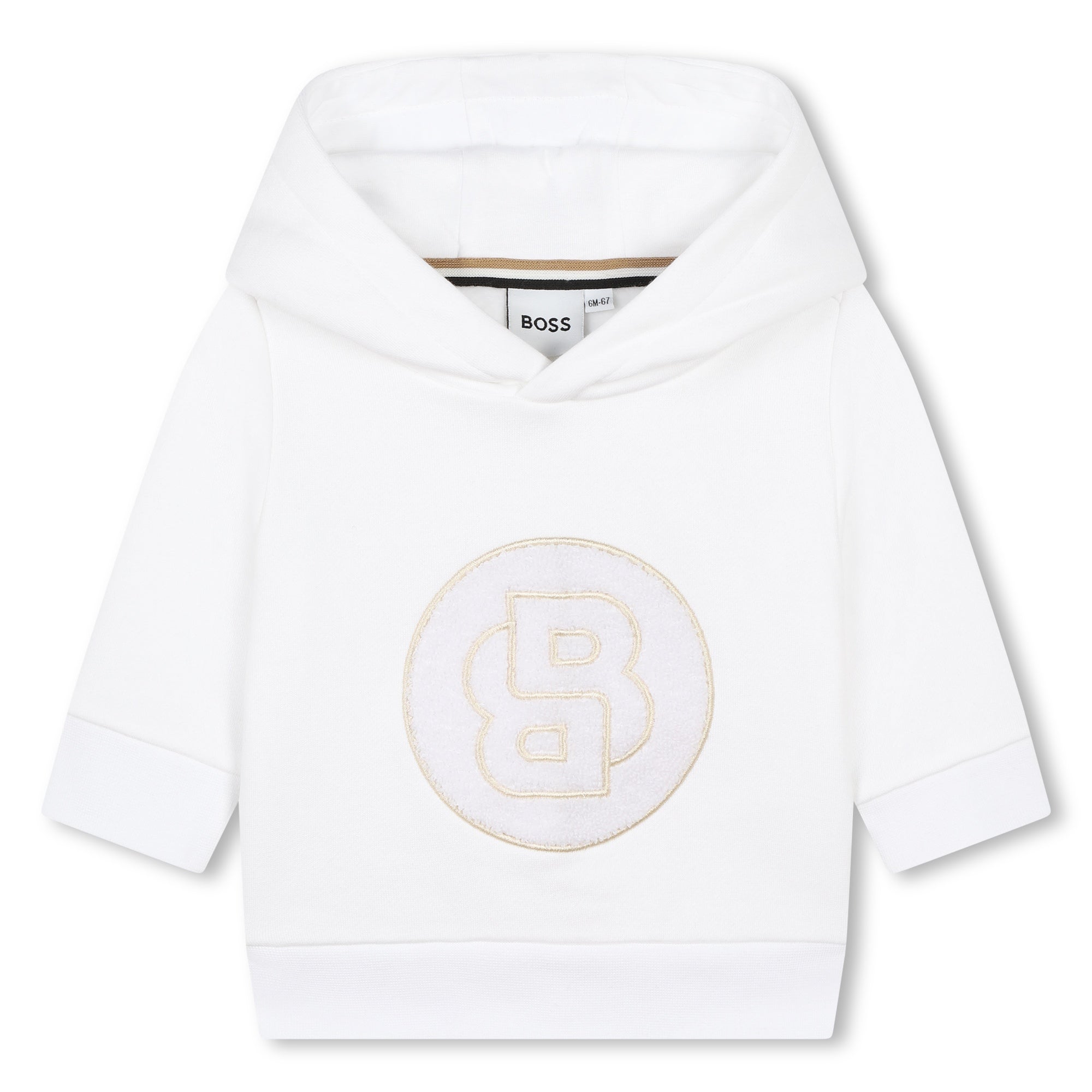 White Hooded Sweatshirt with Embroidery Hugo Boss