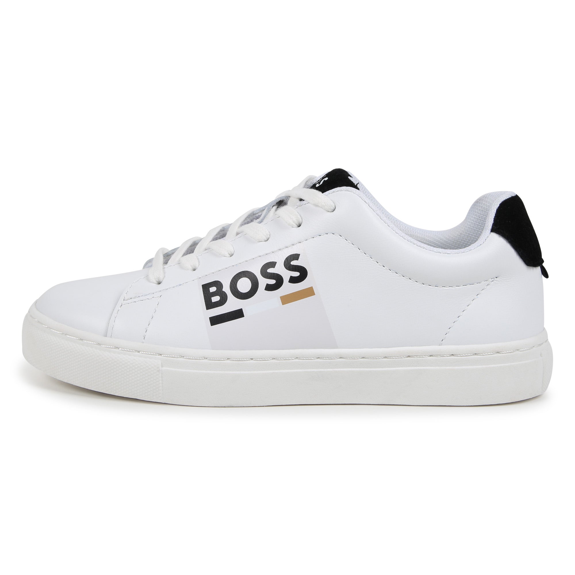 White Branded Print Trainers Hugo Boss