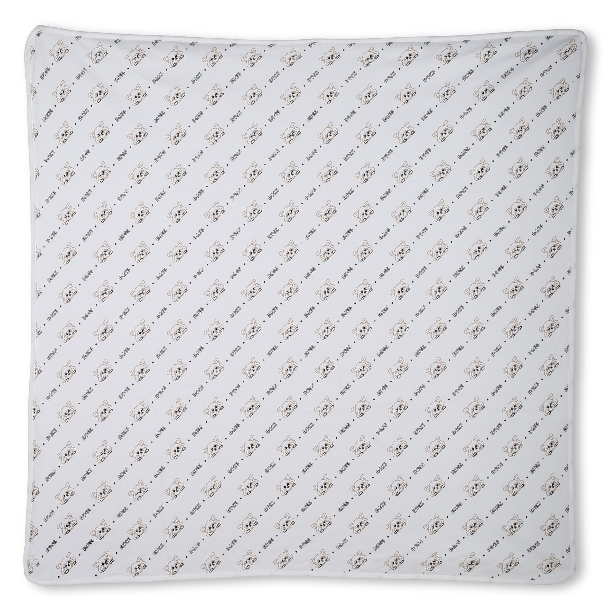 Organic Cotton Baby Blanket with Embroidered and Jacquard Details Hugo Boss