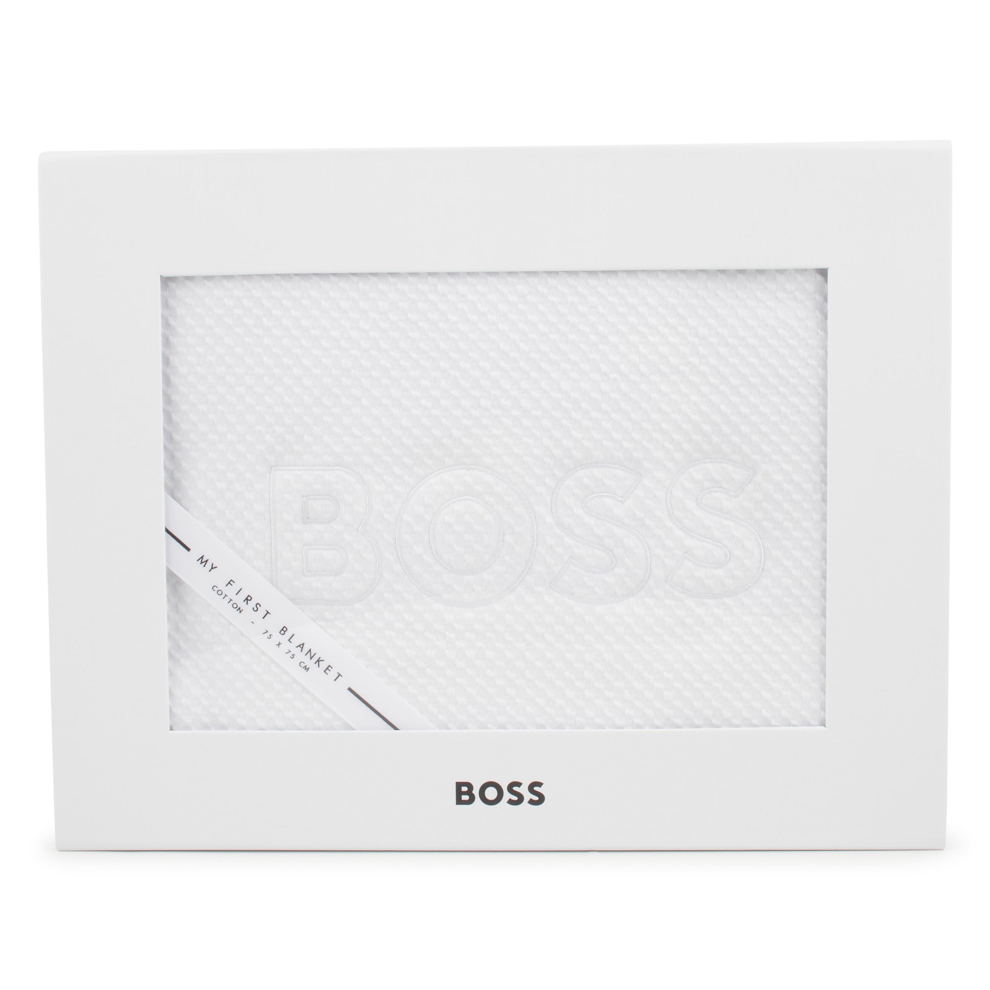 Organic Cotton Baby Blanket with Embroidered and Jacquard Details Hugo Boss