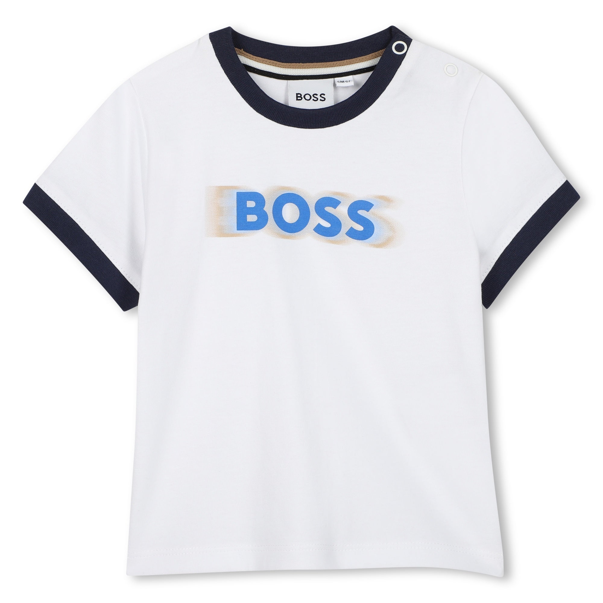 Short Sleeves T-Shirt with Shoulder Snap Fastening Hugo Boss