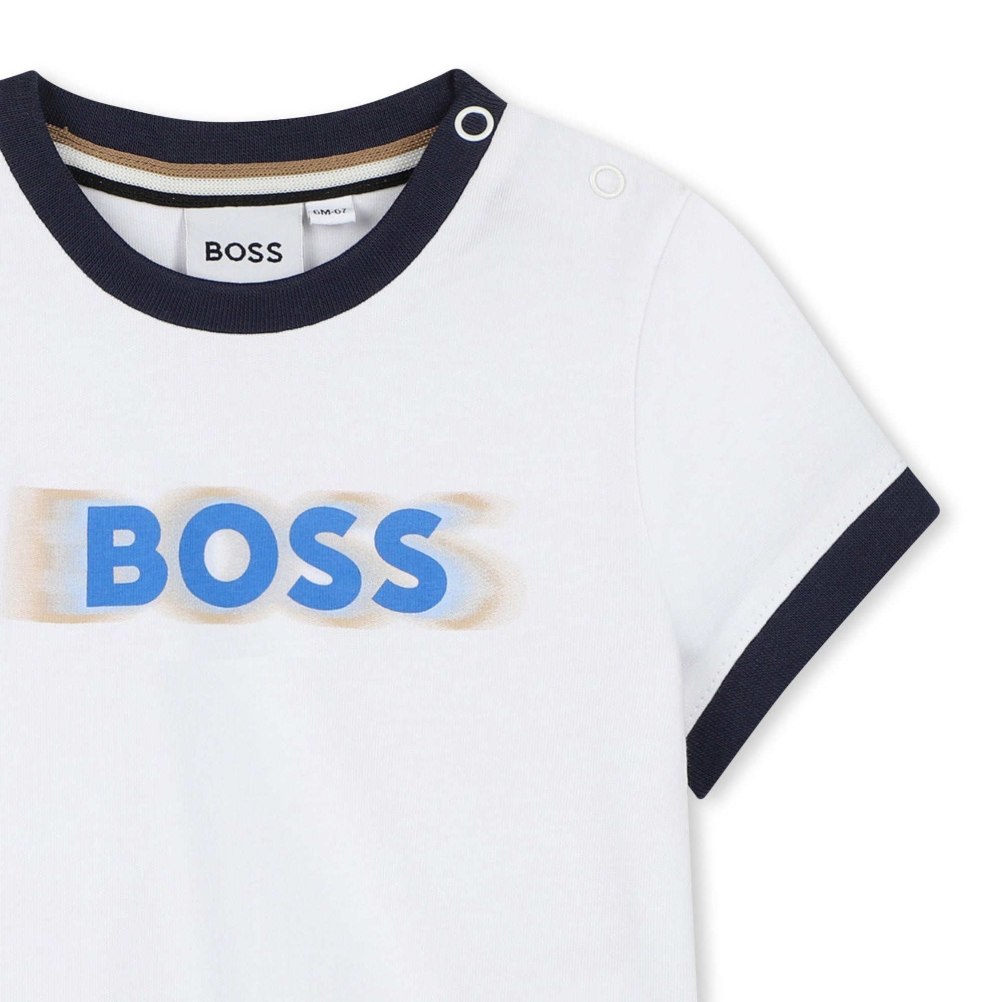 Short Sleeves T-Shirt with Shoulder Snap Fastening Hugo Boss
