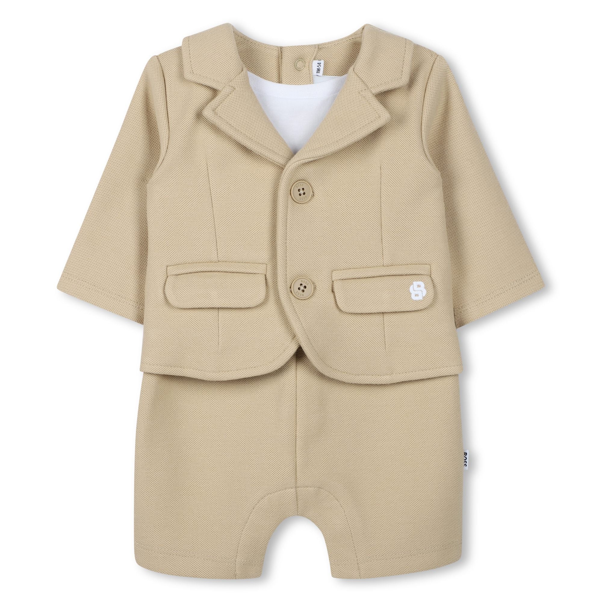 Baby Short Suit Overall with Double-Sided Jersey Hugo Boss