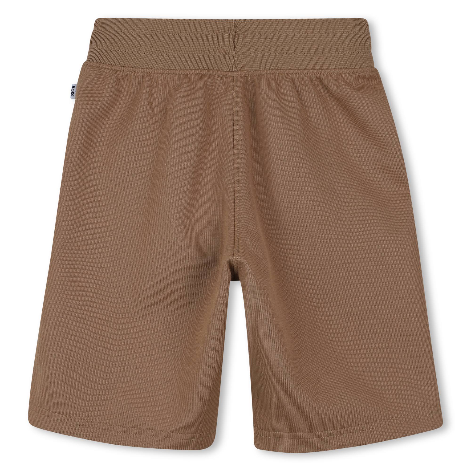 Cotton Piqué Jogging Shorts with Patch Pockets and Logo Details