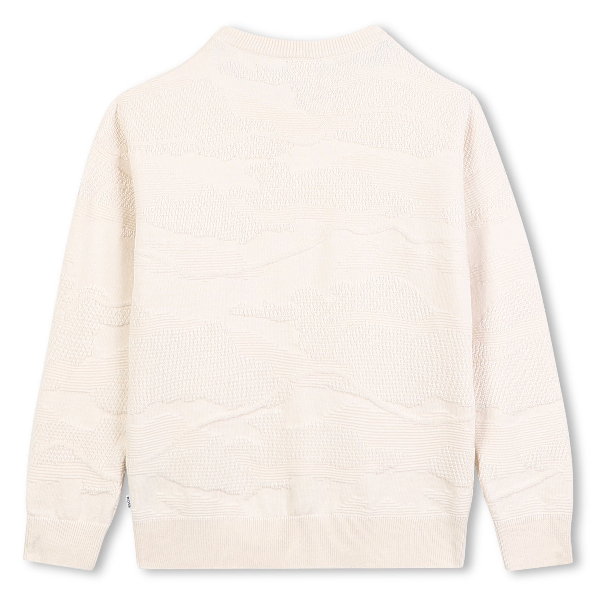 Cotton Knit Sweater with Dot Pattern and Logo Badge Hugo Boss