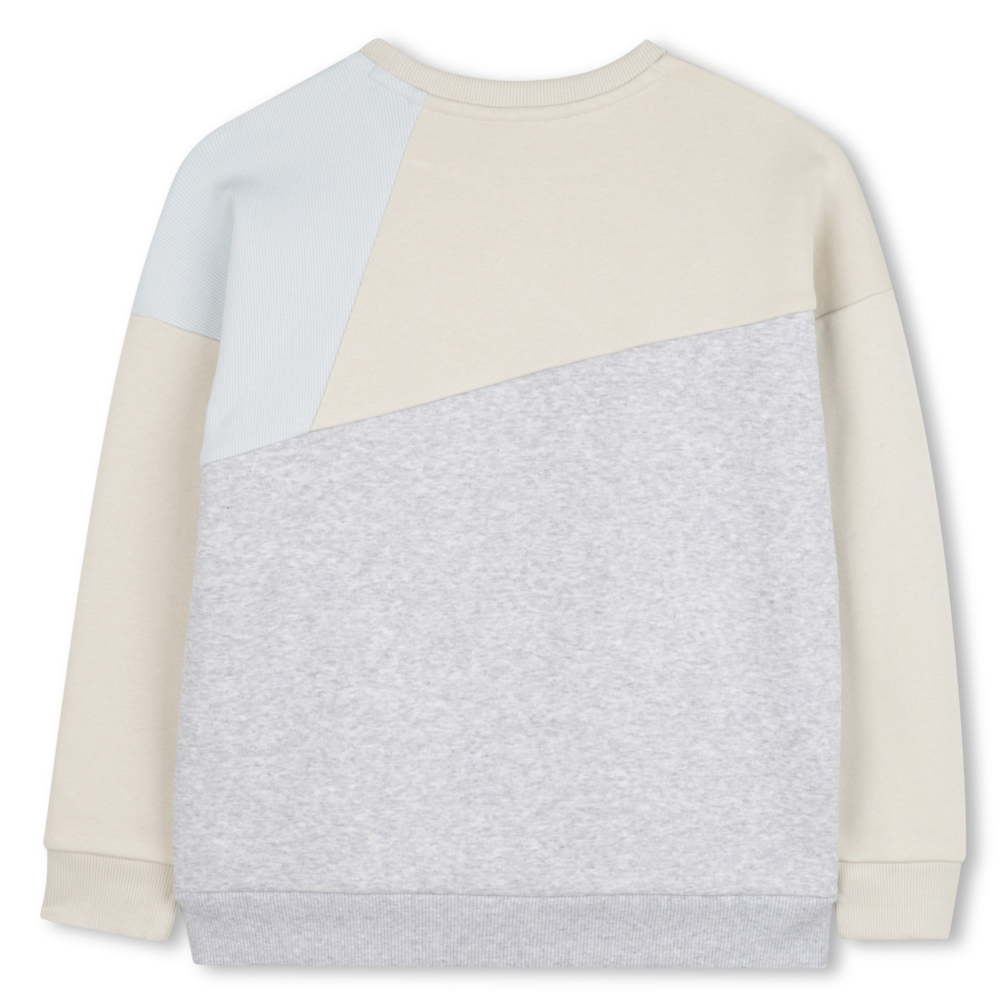 Loose-Fit Brushed Fleece Sweatshirt with Ribbed Yoke and Embroidered Logo