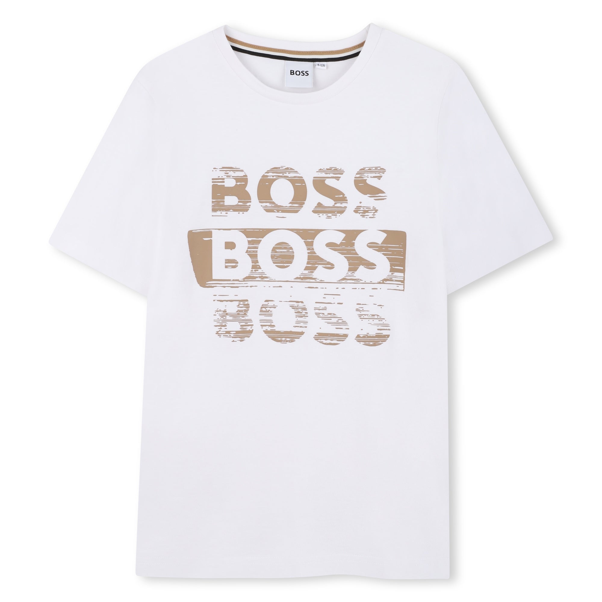 Cotton Jersey Short Sleeve T-Shirt with Fancy Logo Print