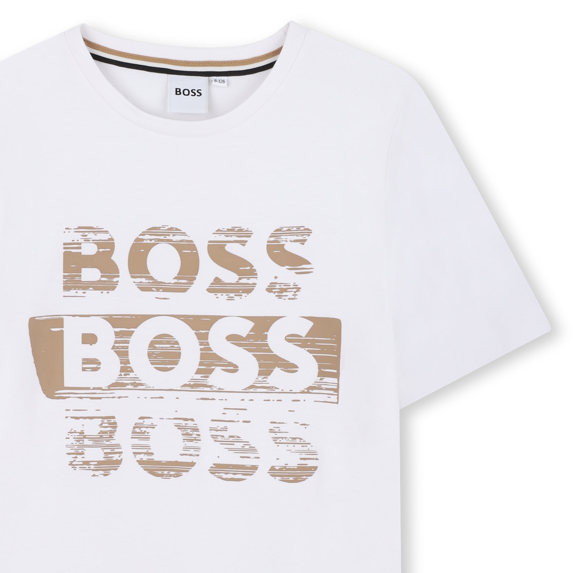 Cotton Jersey Short Sleeve T-Shirt with Fancy Logo Print