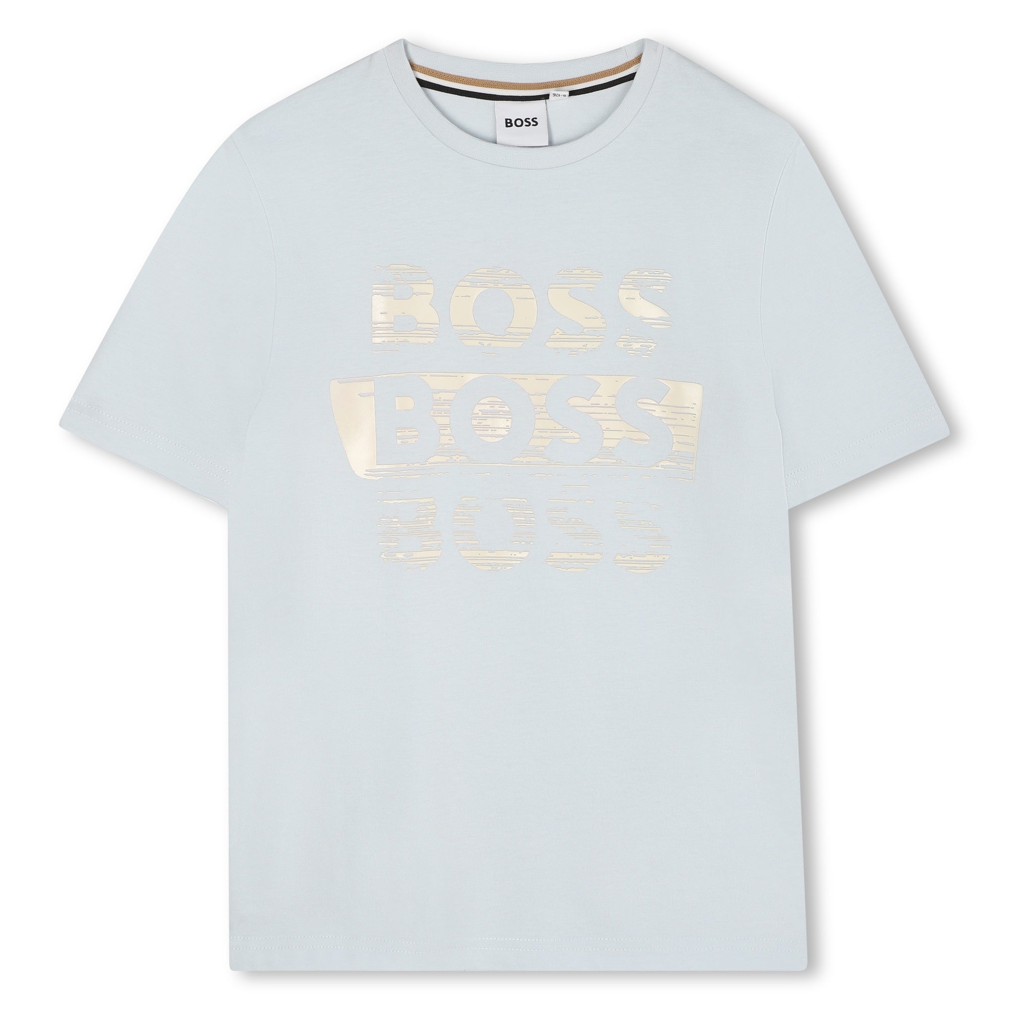 Cotton Jersey Short Sleeve T-Shirt with Fancy Logo Print Hugo Boss