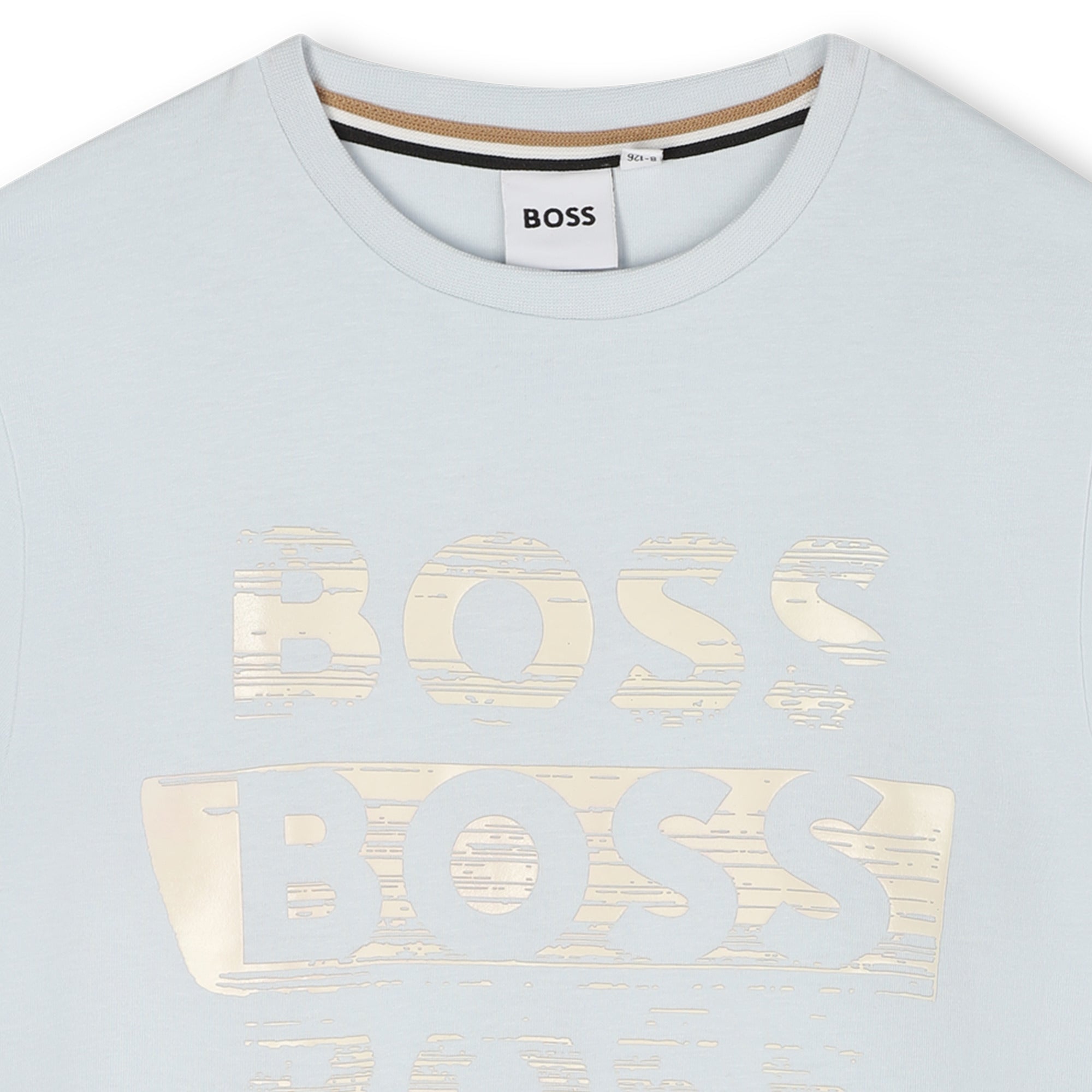 Cotton Jersey Short Sleeve T-Shirt with Fancy Logo Print Hugo Boss