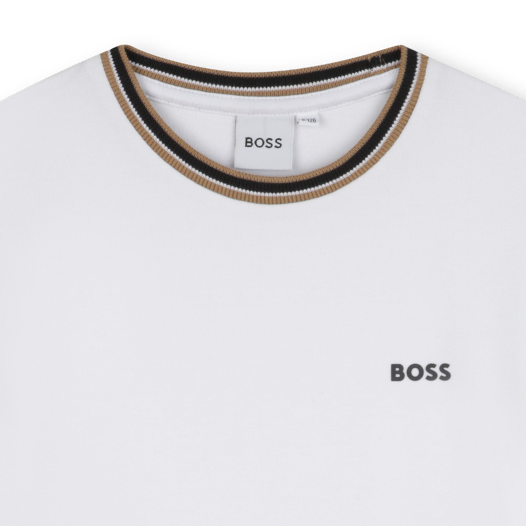 Cotton Piqué Short Sleeve T-Shirt with Iconic Stripe Detail and Logo Hugo Boss