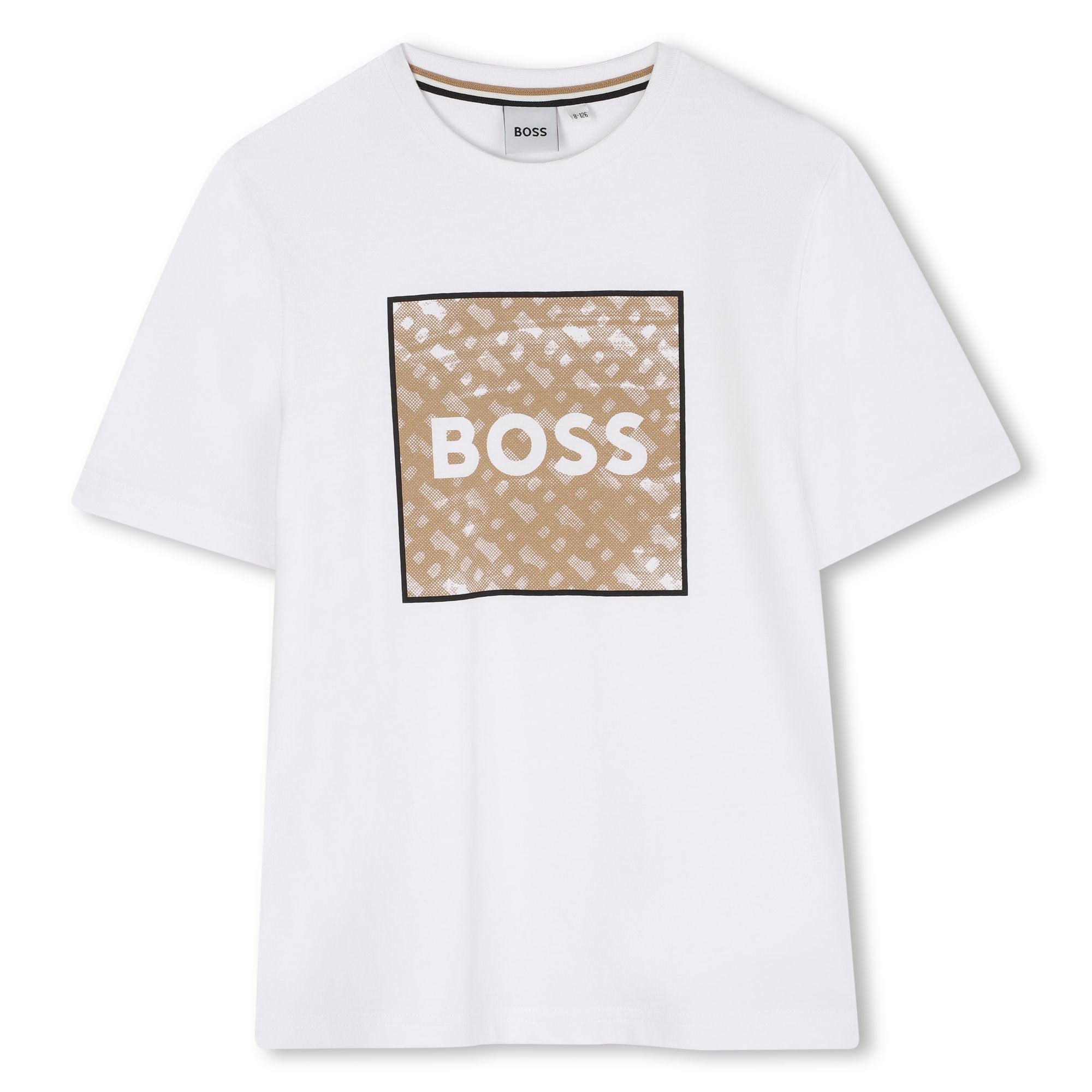 Cotton Jersey Short Sleeve T-Shirt with Monogram Print and Logo Hugo Boss