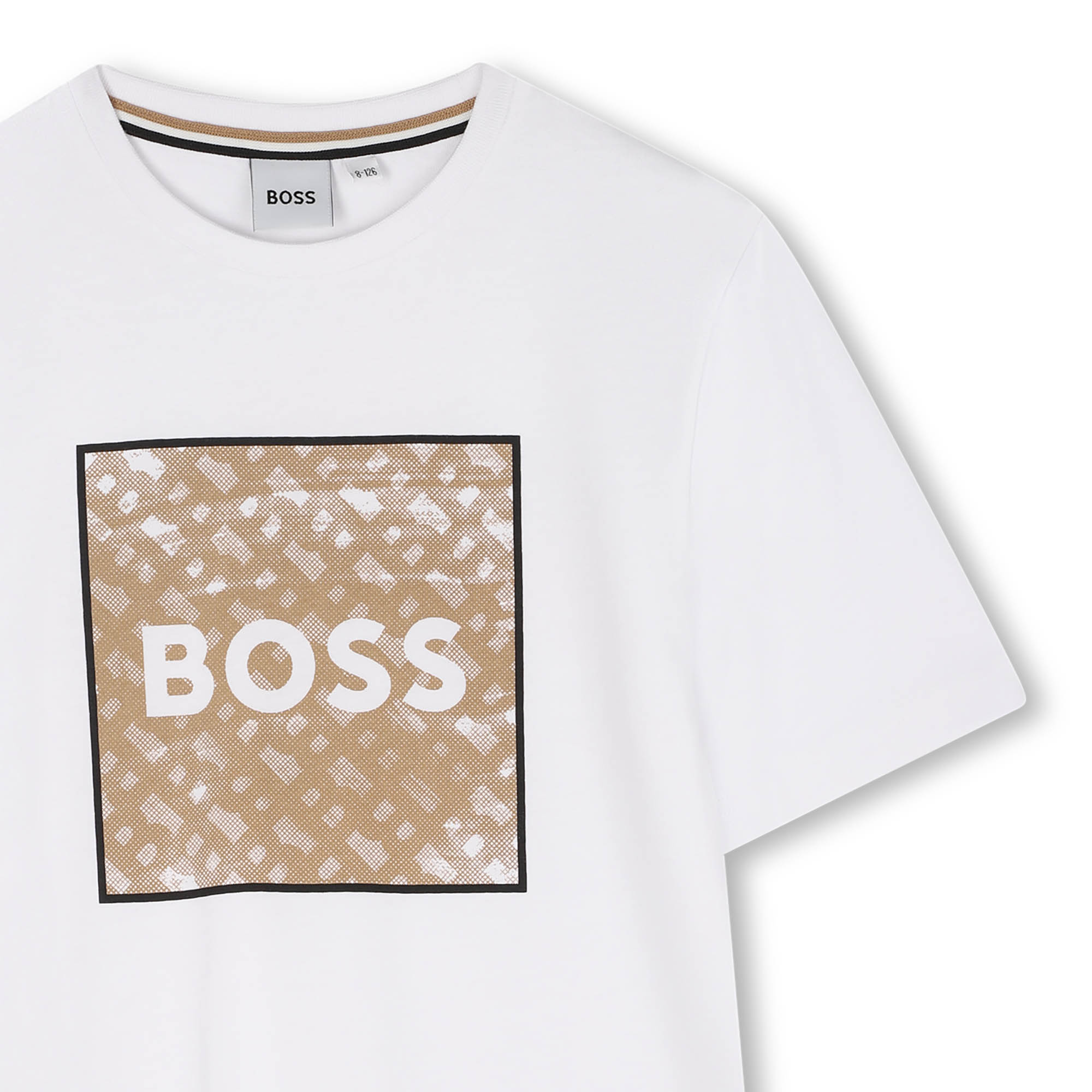 Cotton Jersey Short Sleeve T-Shirt with Monogram Print and Logo