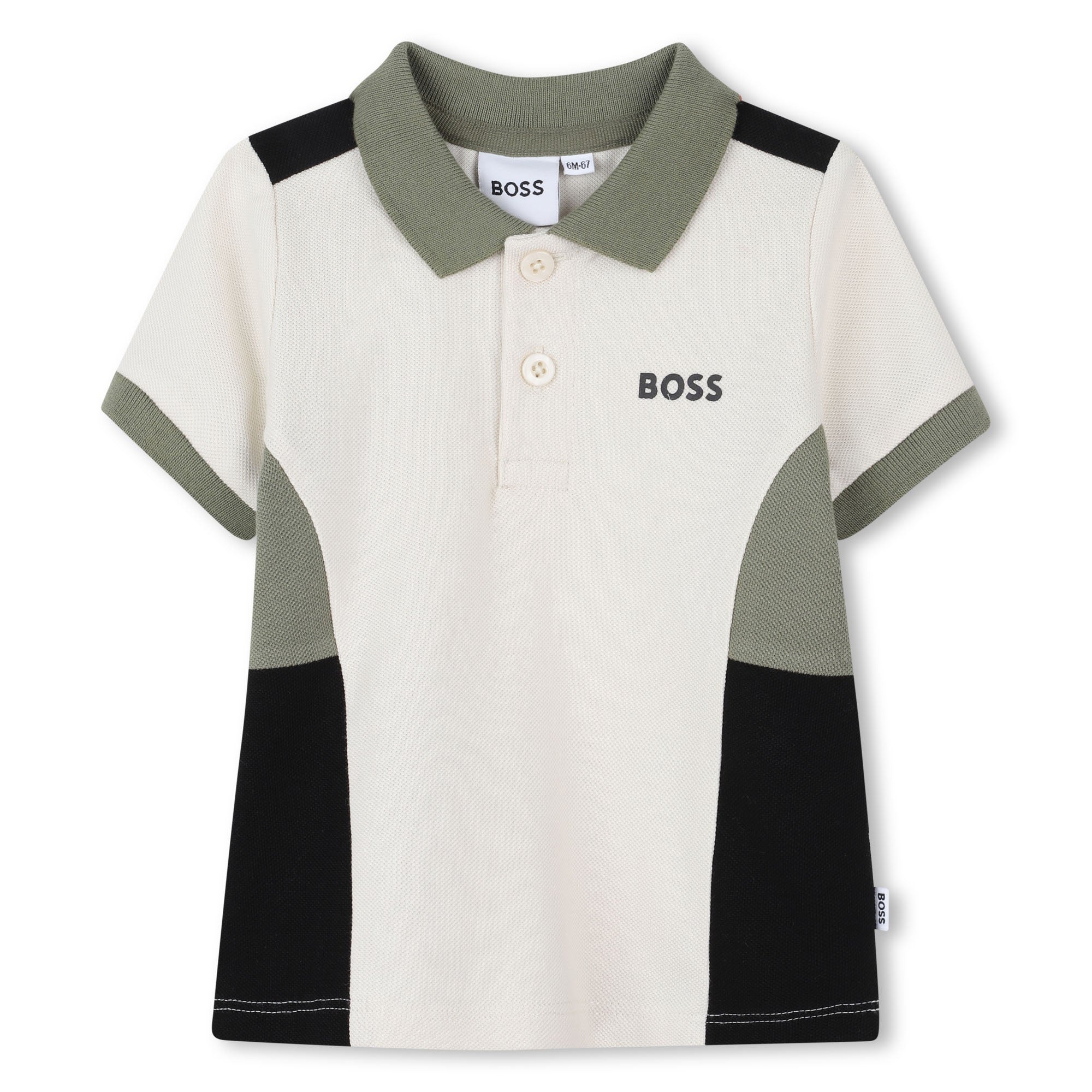 Colourblock Cotton Polo Shirt for Baby Boy Hugo Boss