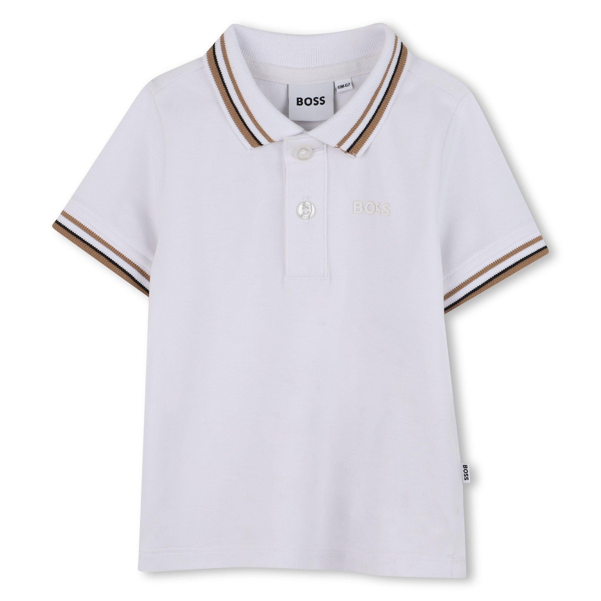Short-Sleeved Cotton Polo Shirt for Boys Hugo Boss