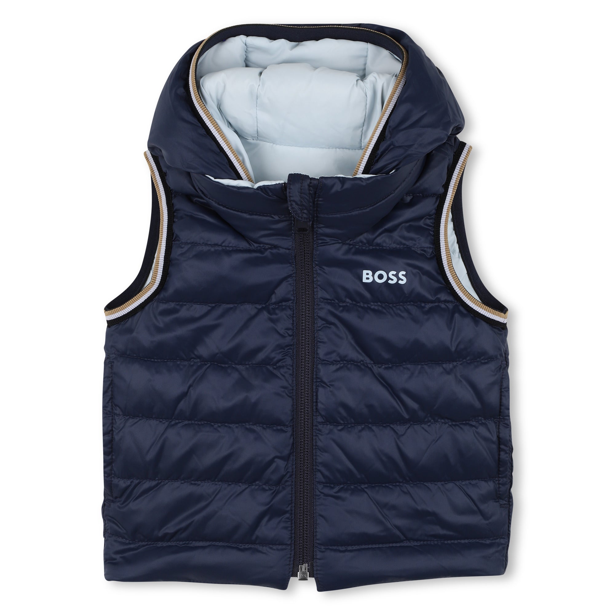 Reversible Quilted Hooded Gilet for Boys Hugo Boss