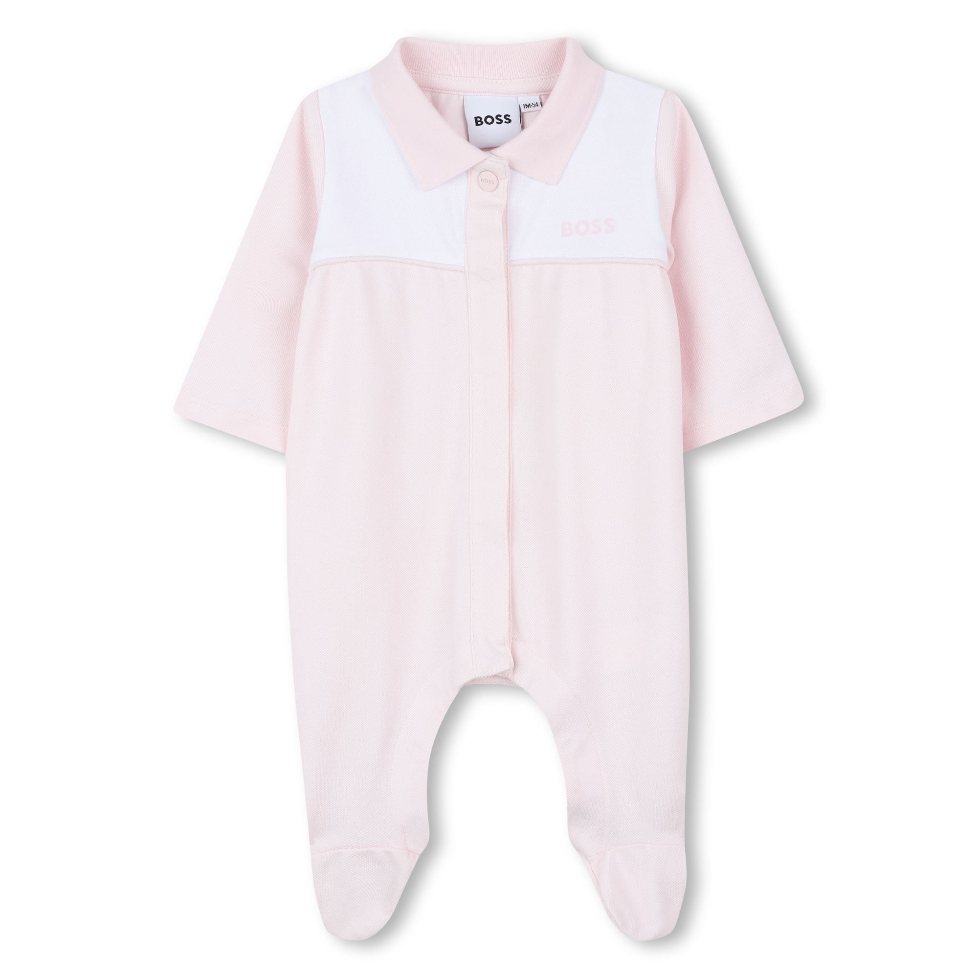 Organic Cotton Pyjamas with Polo Collar and Logo Print