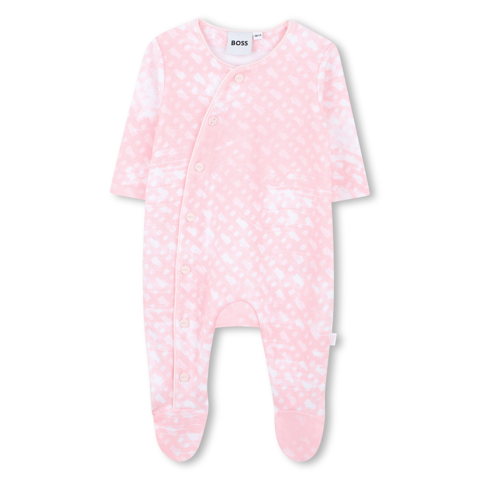 Baby Sleepsuit and Hat Set in Soft Pink Hugo Boss