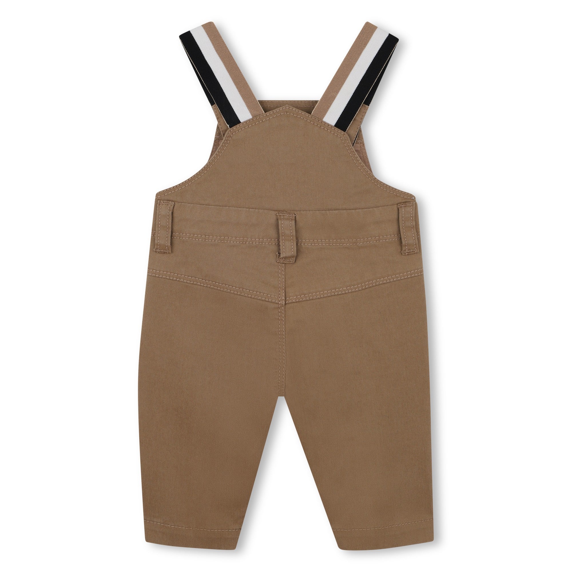 Cotton Blend Overalls with Logo Patch, Camel