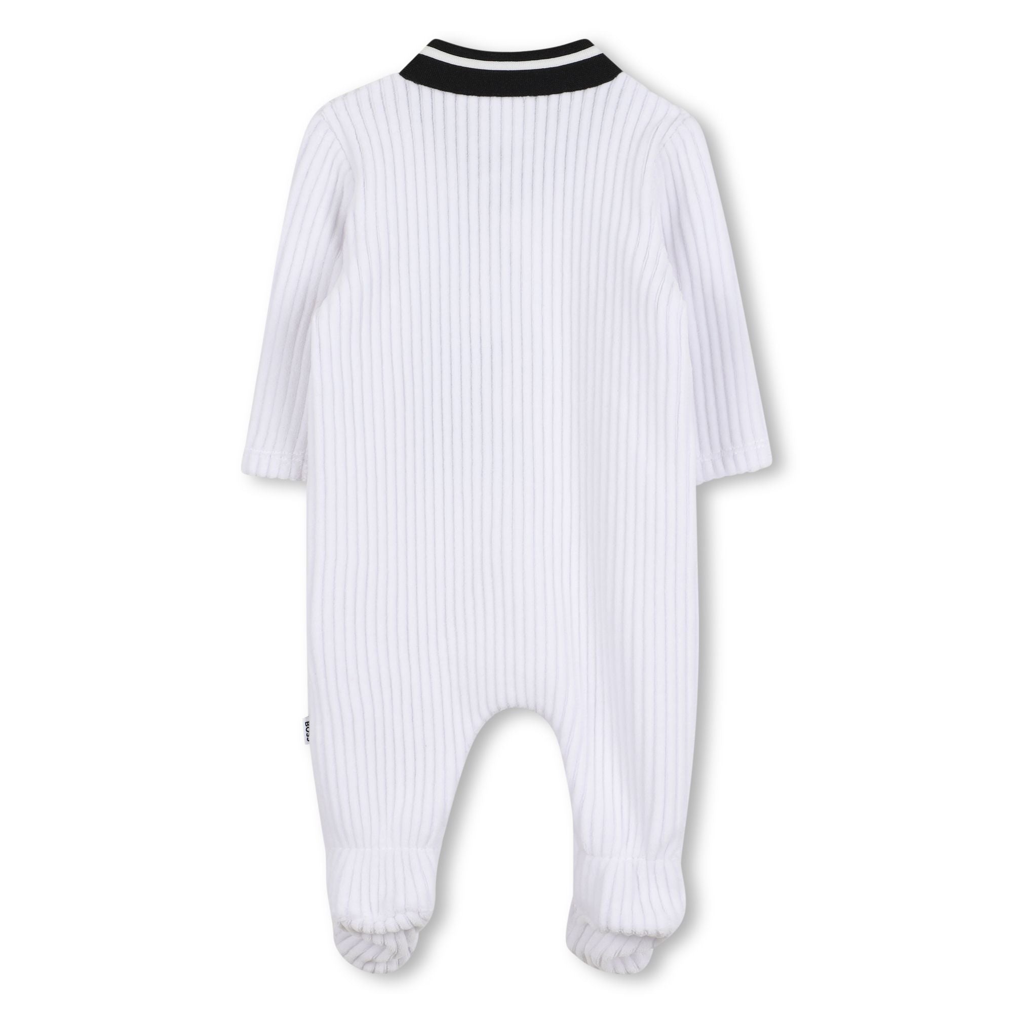 Corduroy Pyjamas and Hat Set with Logo Details
