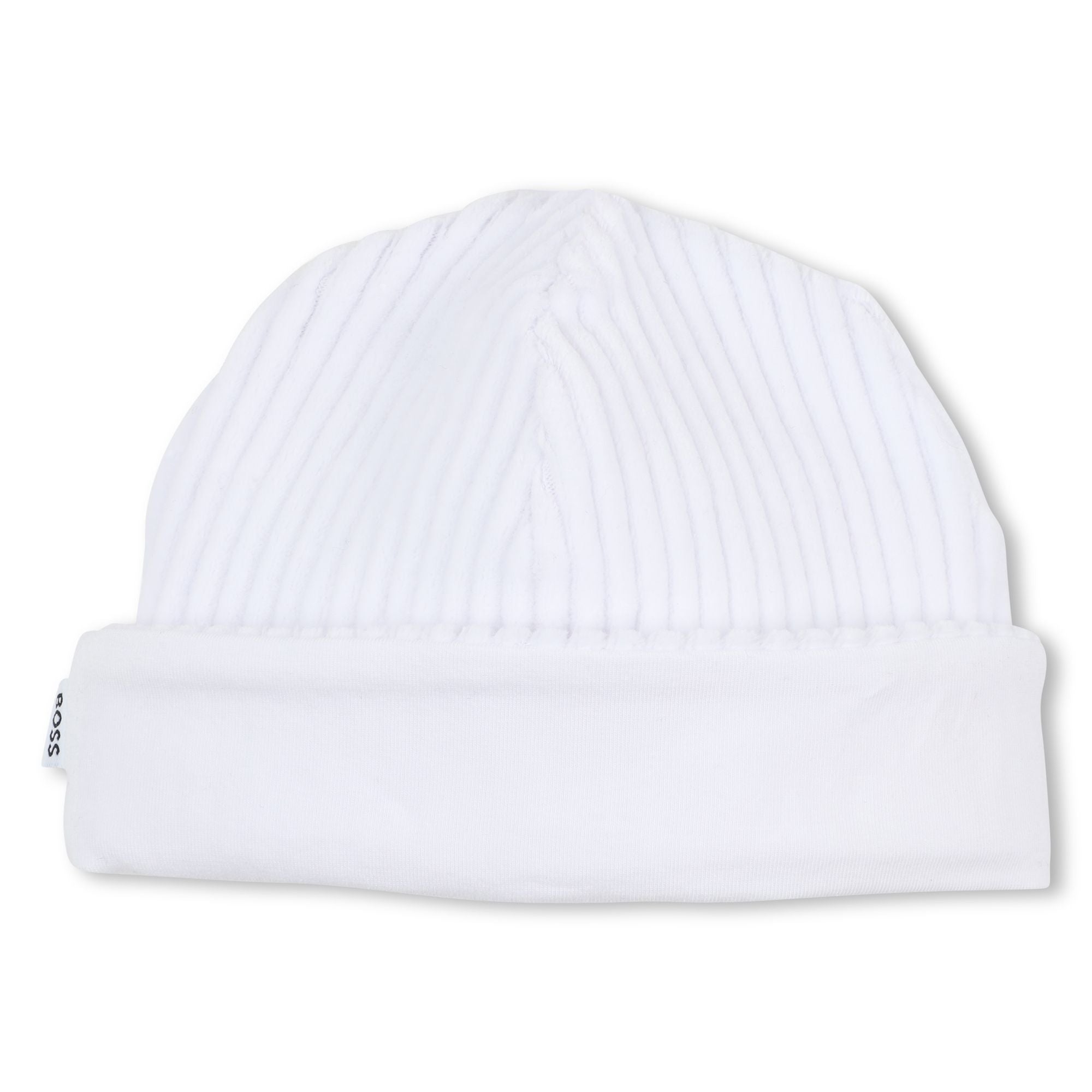 Corduroy Pyjamas and Hat Set with Logo Details