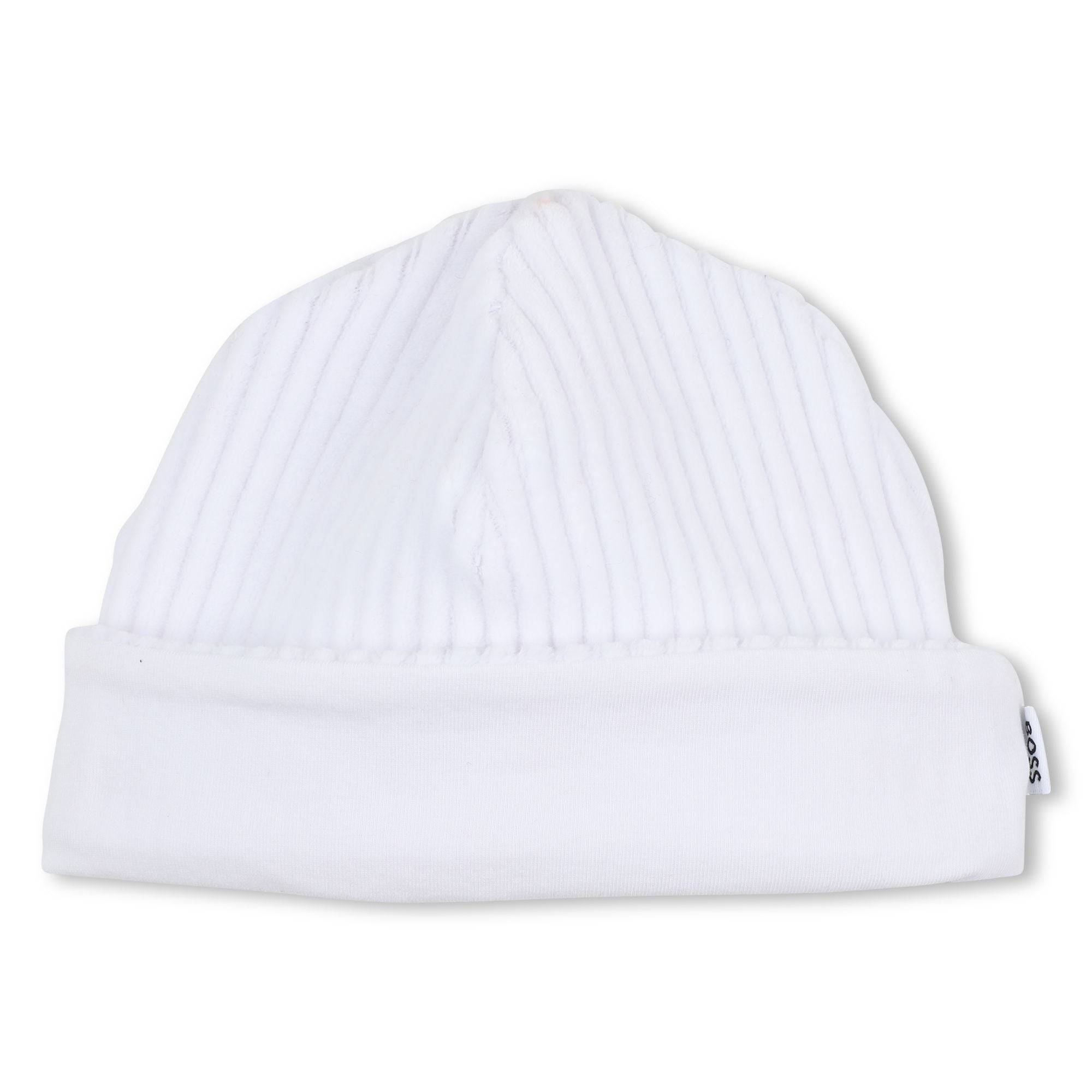 Corduroy Pyjamas and Hat Set with Logo Details