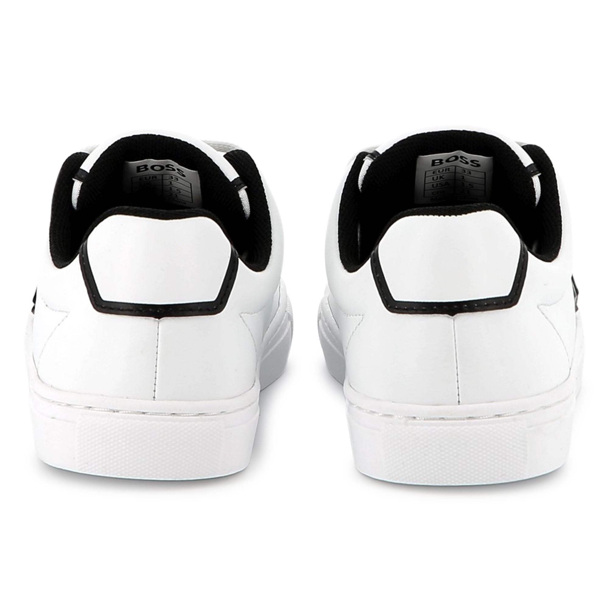 Cow Leather Trainers with Branded Details and TPR Outsole