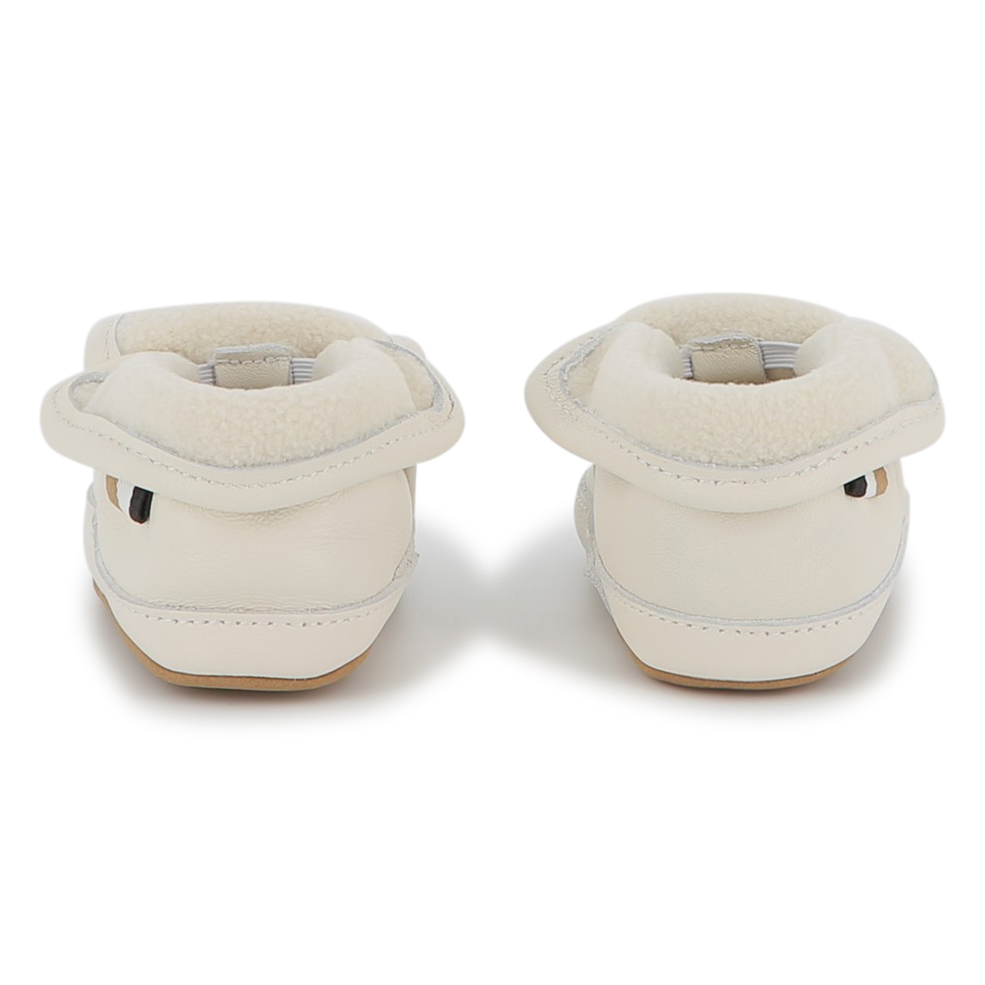 Sheep Leather Slippers with Elastic Fastener and Faux Shearling Lining