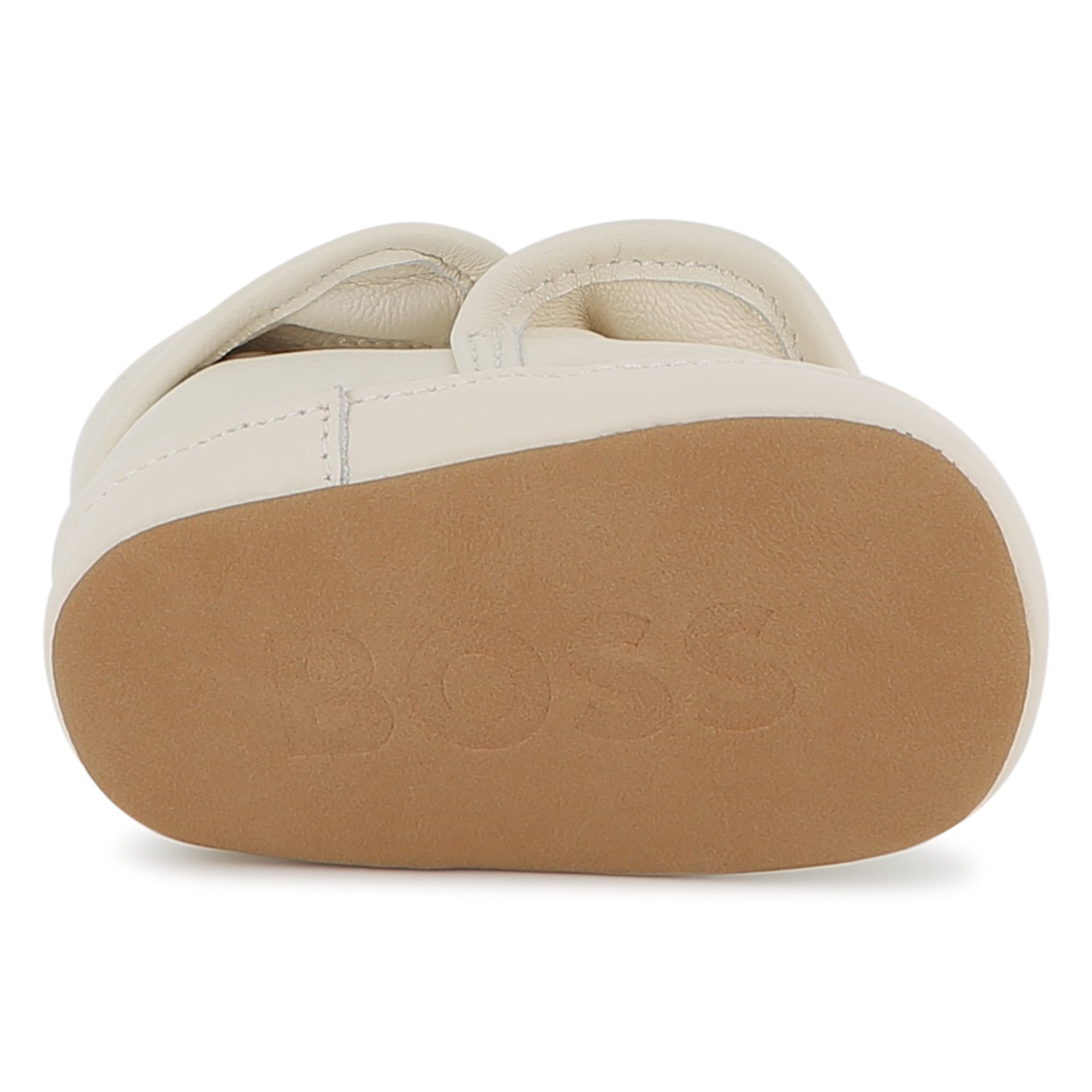 Sheep Leather Slippers with Elastic Fastener and Faux Shearling Lining
