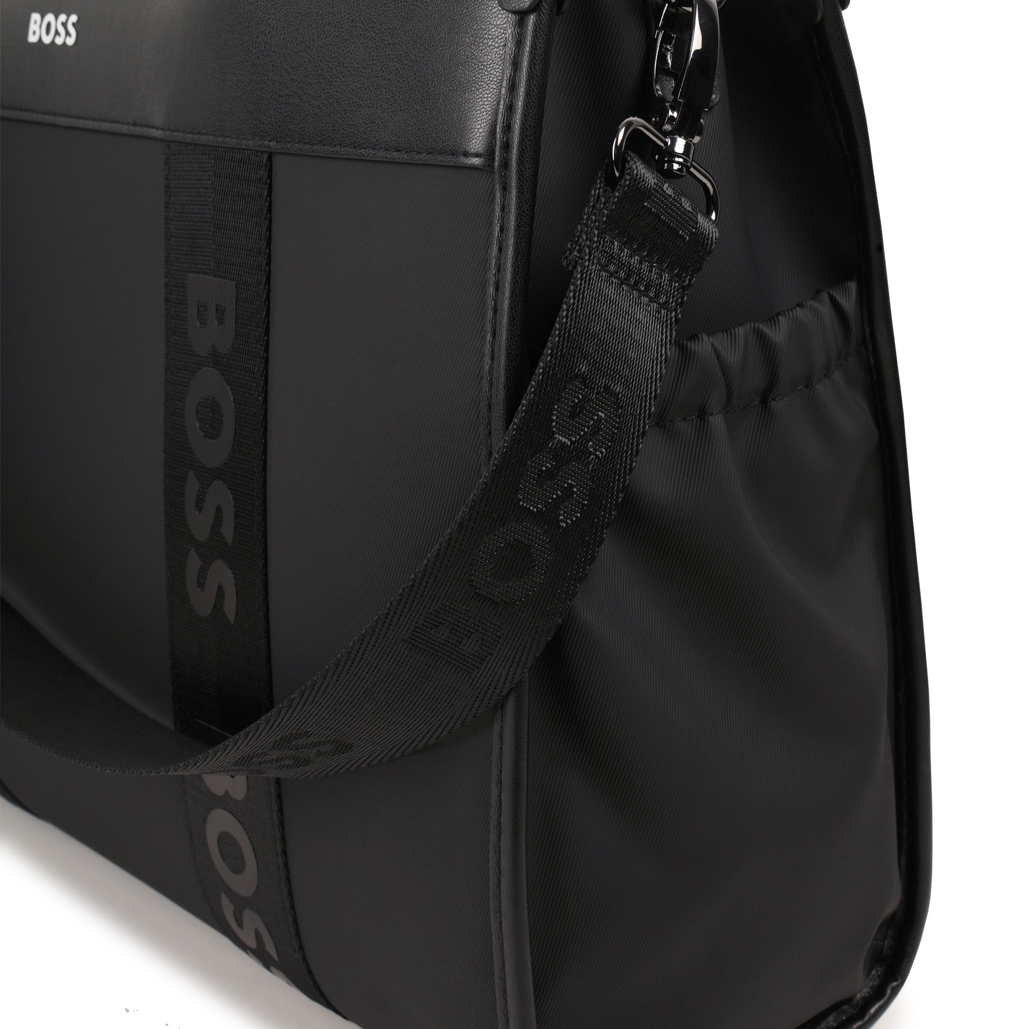 Coated Fabric Changing Bag with Accessories and Logo Details