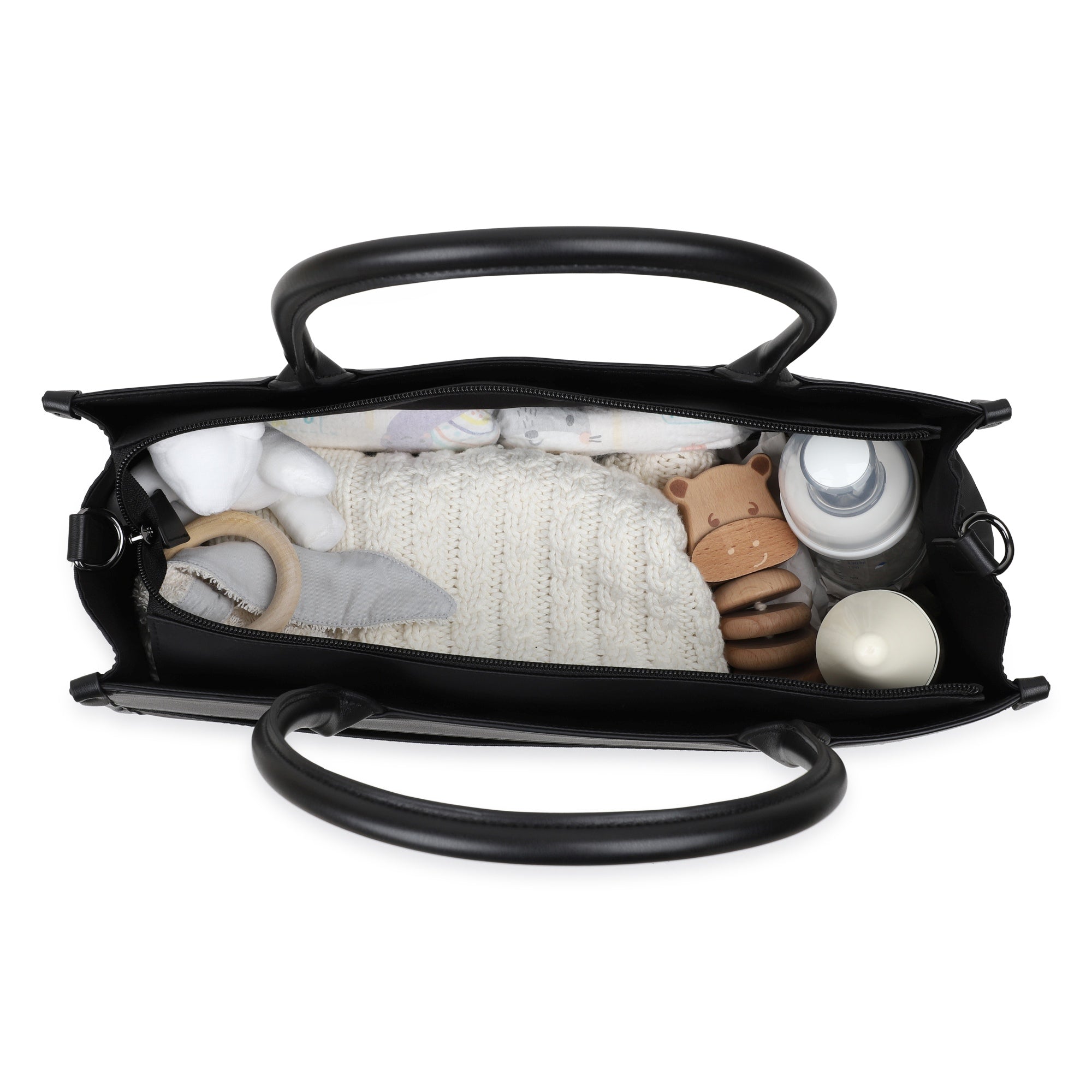 Coated Fabric Changing Bag with Accessories and Logo Details