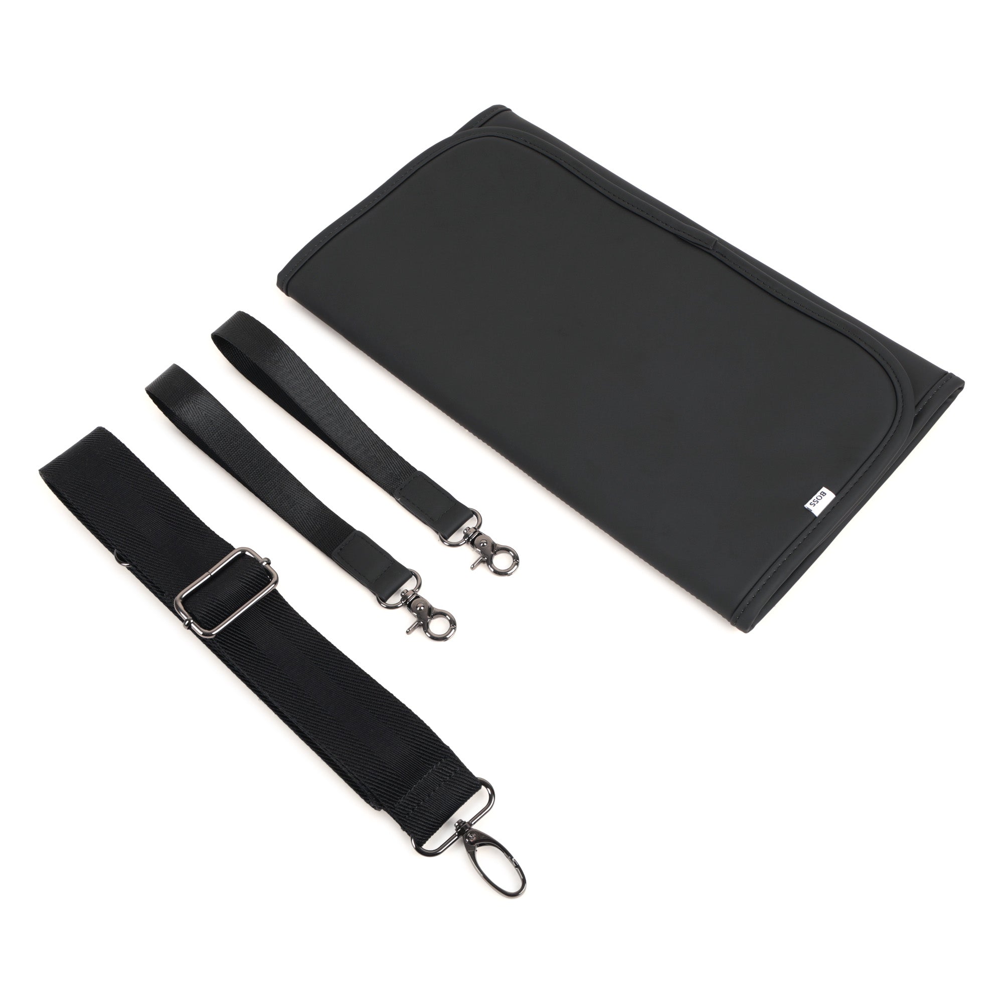 Coated Fabric Changing Bag with Monogram Perforations and Jacquard Handles