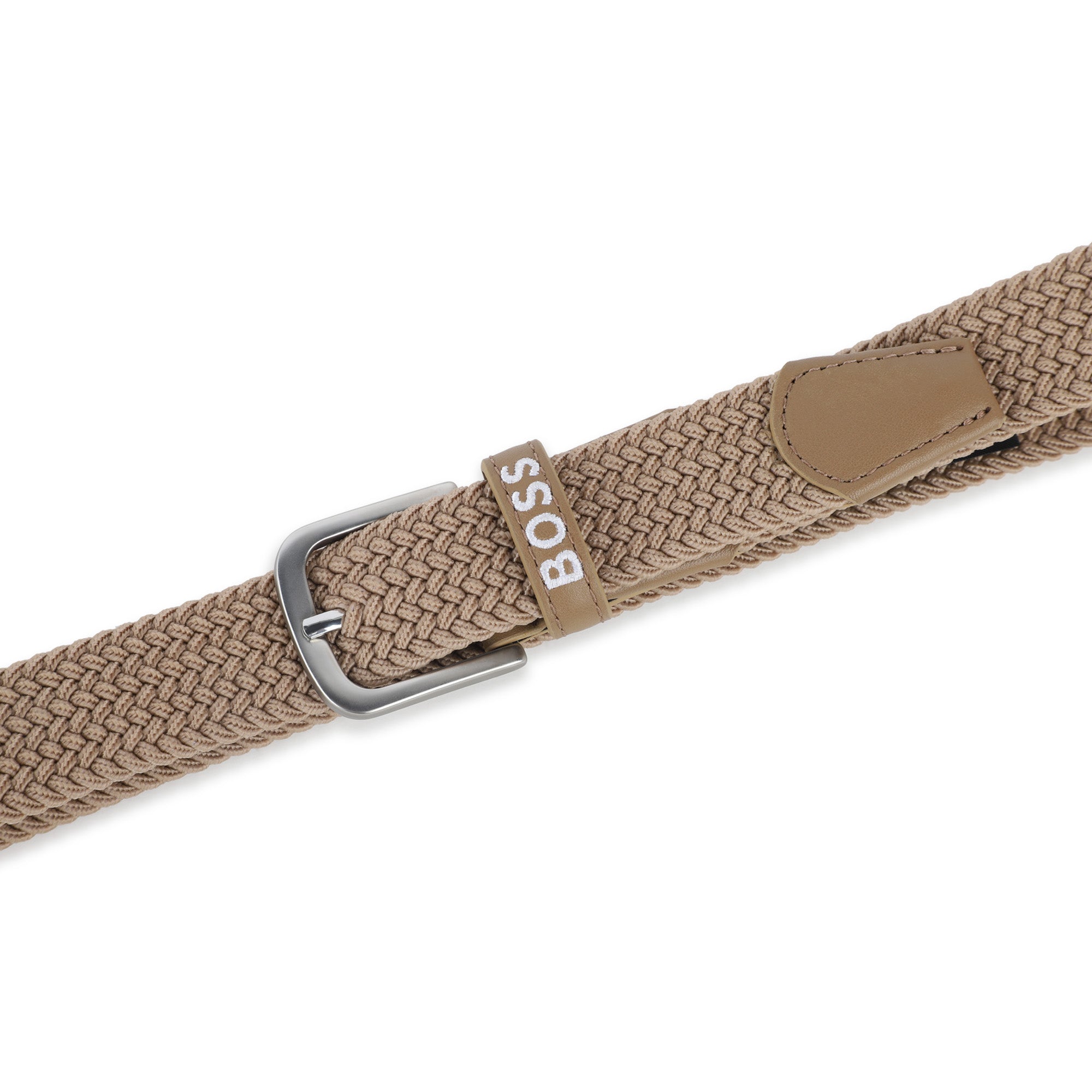 Braided Belt with Leather Yoke and Metal Buckle