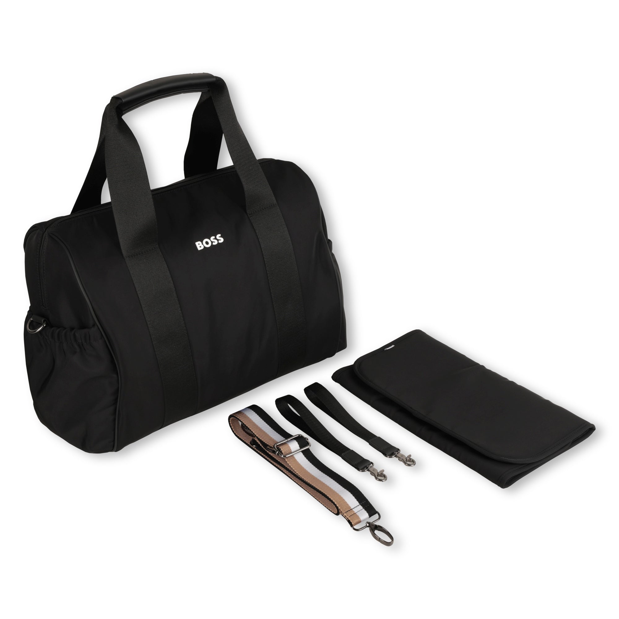 Coated Fabric Changing Bag with Tricolour Strap and Accessories Hugo Boss