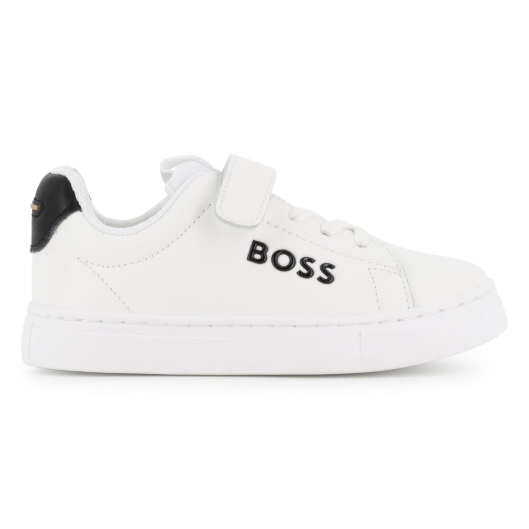 Leather Sneakers with Elastic Laces and Velcro Closure Hugo Boss