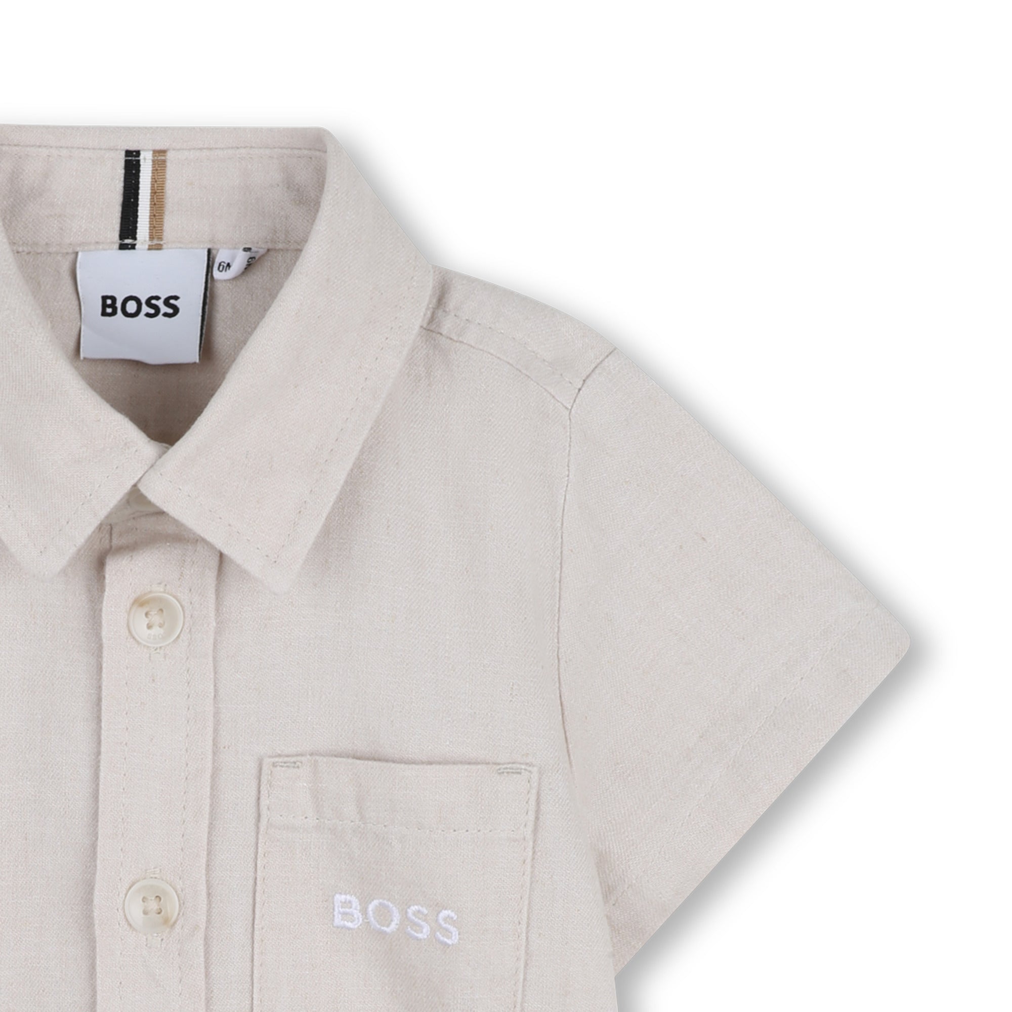 Linen Blend Short-Sleeve Shirt Hugo Boss