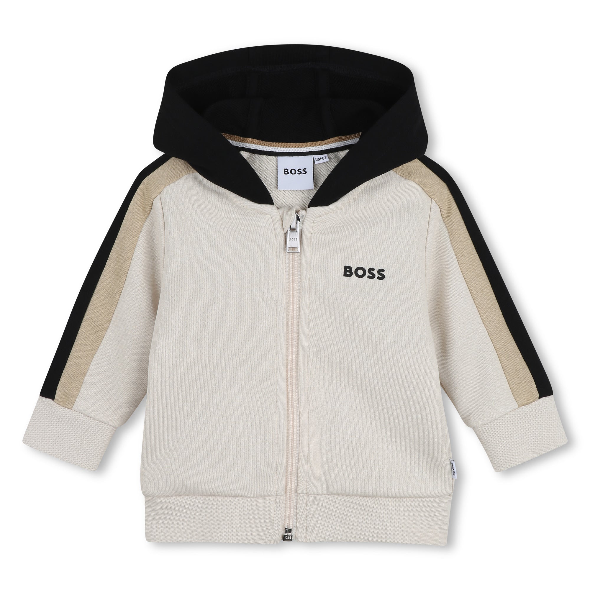 Baby Two Piece Hooded Tracksuit in Stone and Black Hugo Boss