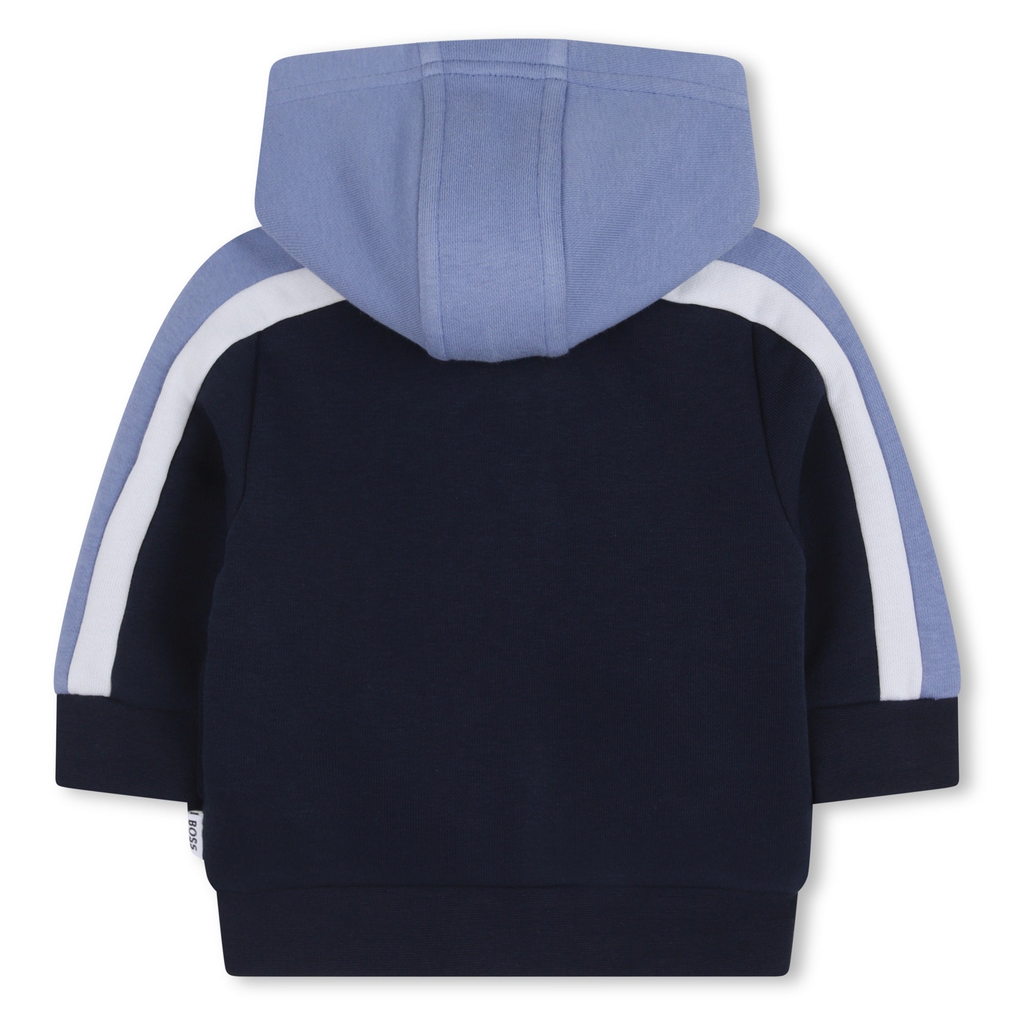 Baby Hooded Cardigan and Jogging Pants Set in Navy and Light Blue Hugo Boss