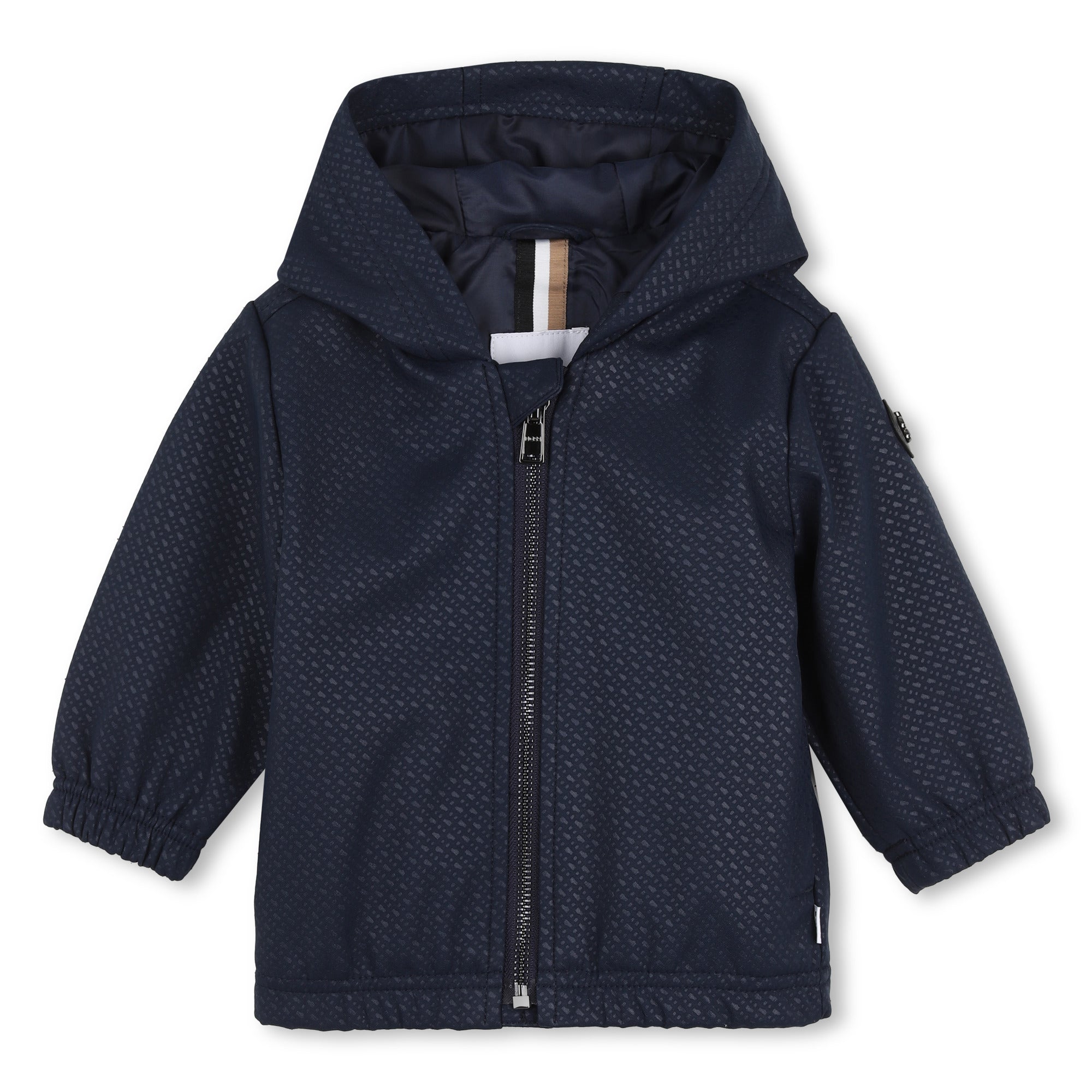 Baby Embodied Logo Hooded Windbreaker in Navy Hugo Boss