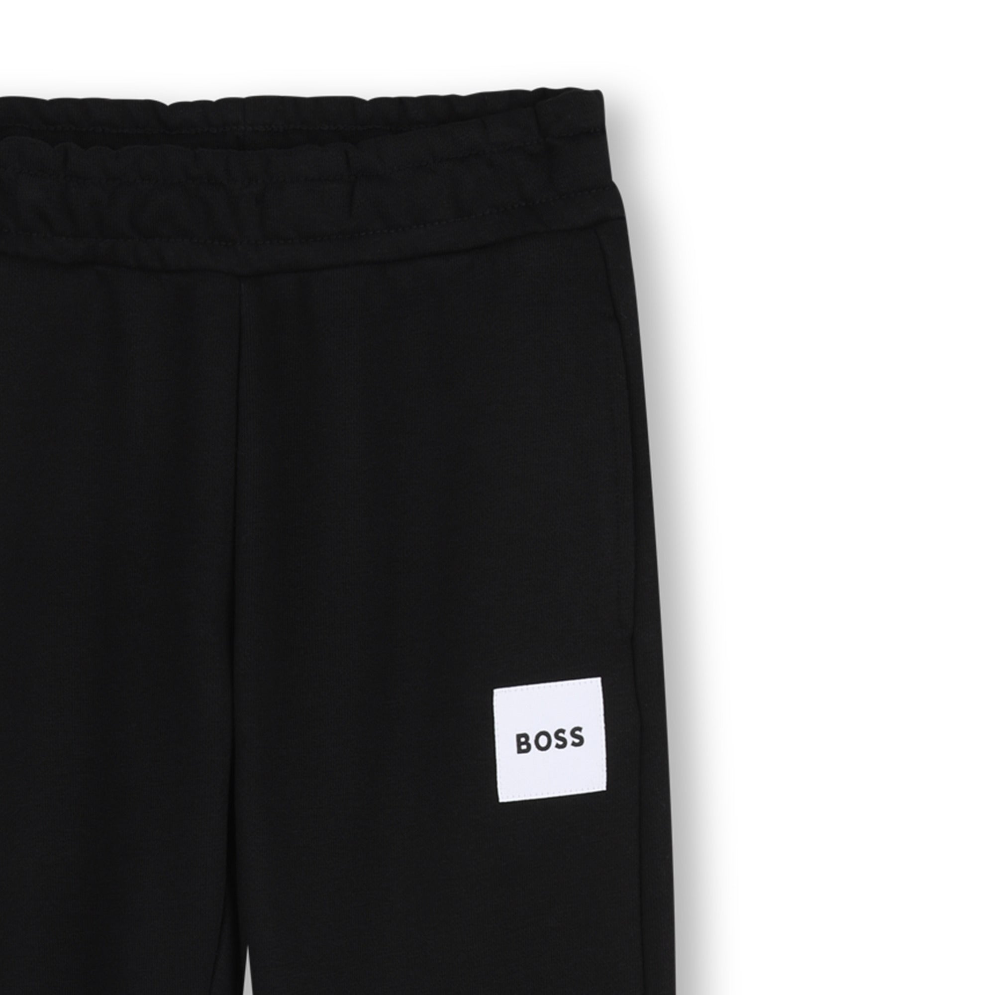 Boys Logo Fleece Jogging Pants in Black Hugo Boss