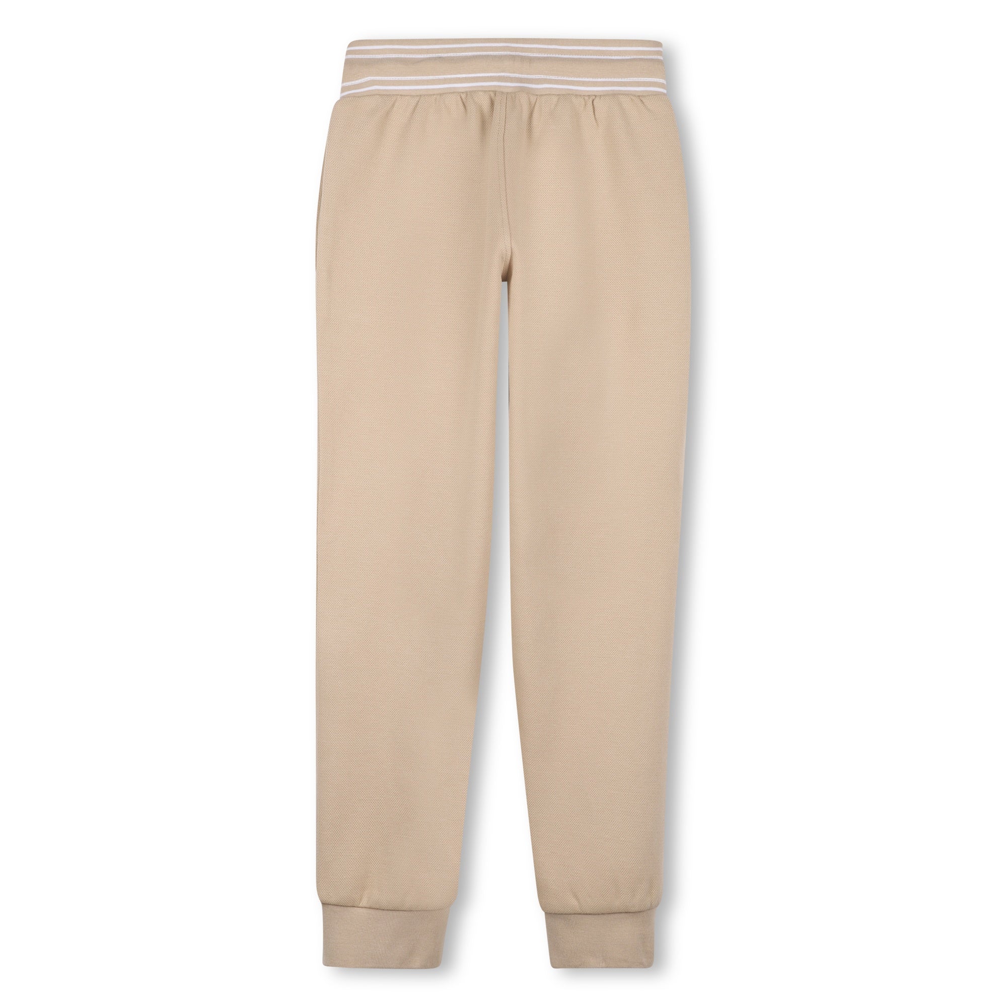 Boys Piqué Jogging Pants in Beige Hugo Boss