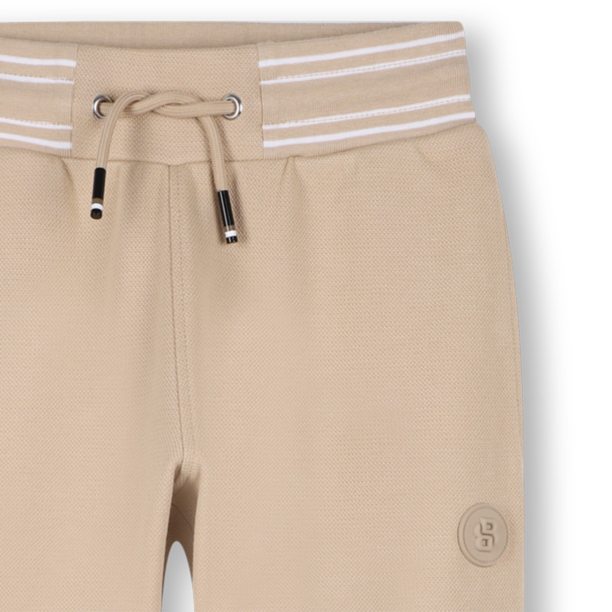 Boys Piqué Jogging Pants in Beige Hugo Boss