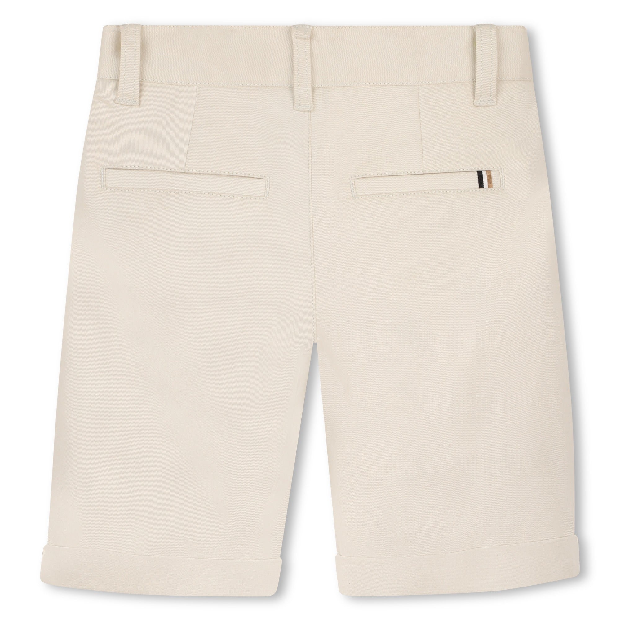 Cotton Chino Shorts with Turned-Up Hem Hugo Boss