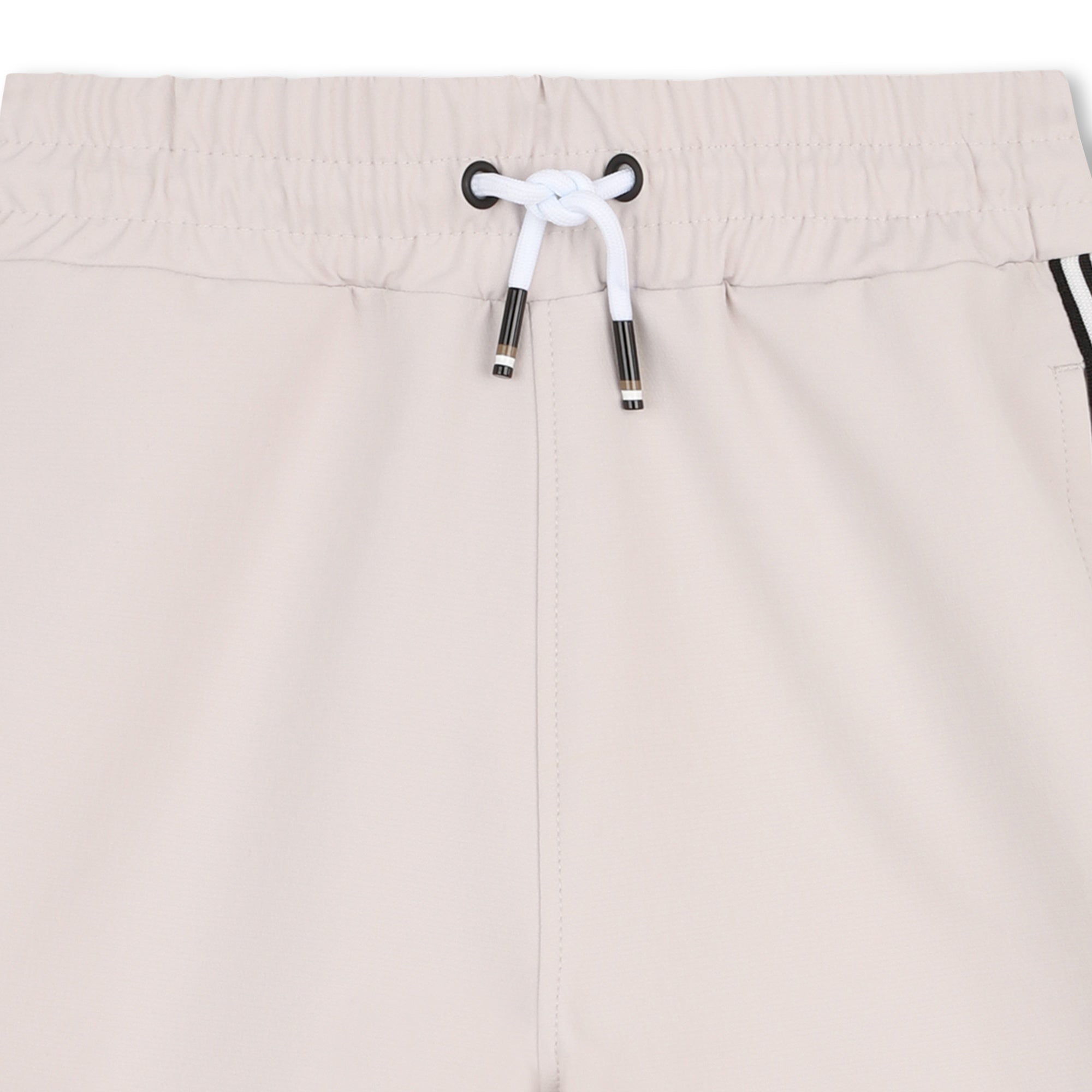 Boys Side-Stripe Stretchy Bermuda Shorts in Stone Hugo Boss