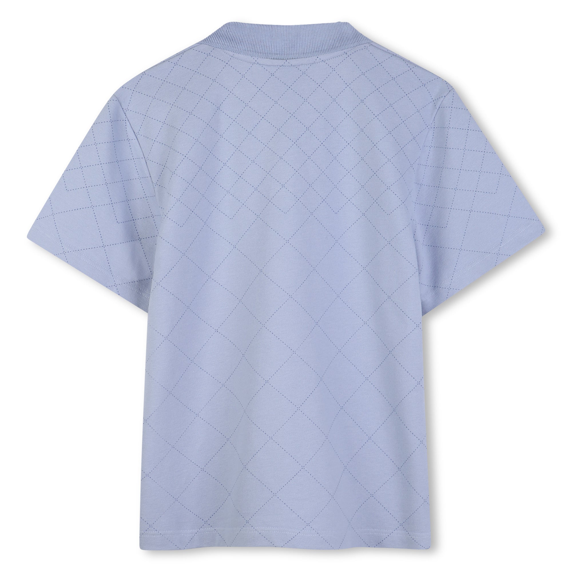 Boys Quilted Cotton Piqué Polo Shirt in Blue Hugo Boss