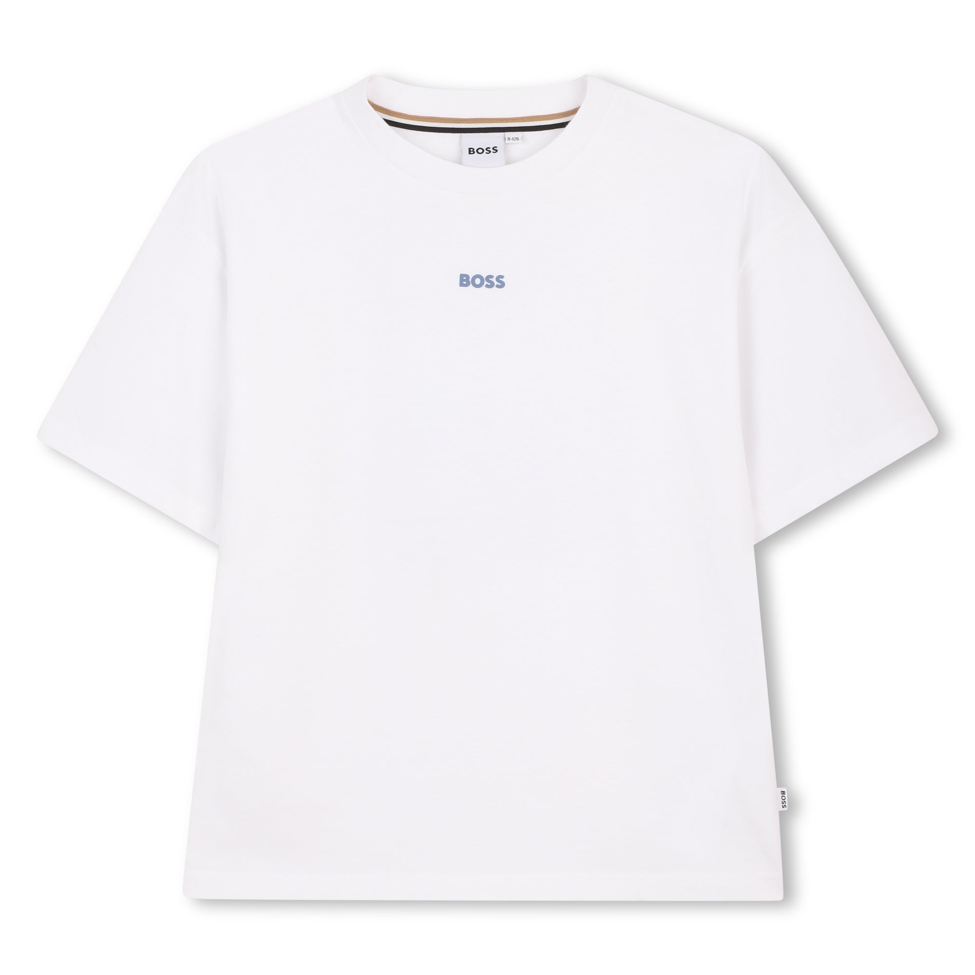 Boys Loose Fit Logo T-Shirt in White Hugo Boss