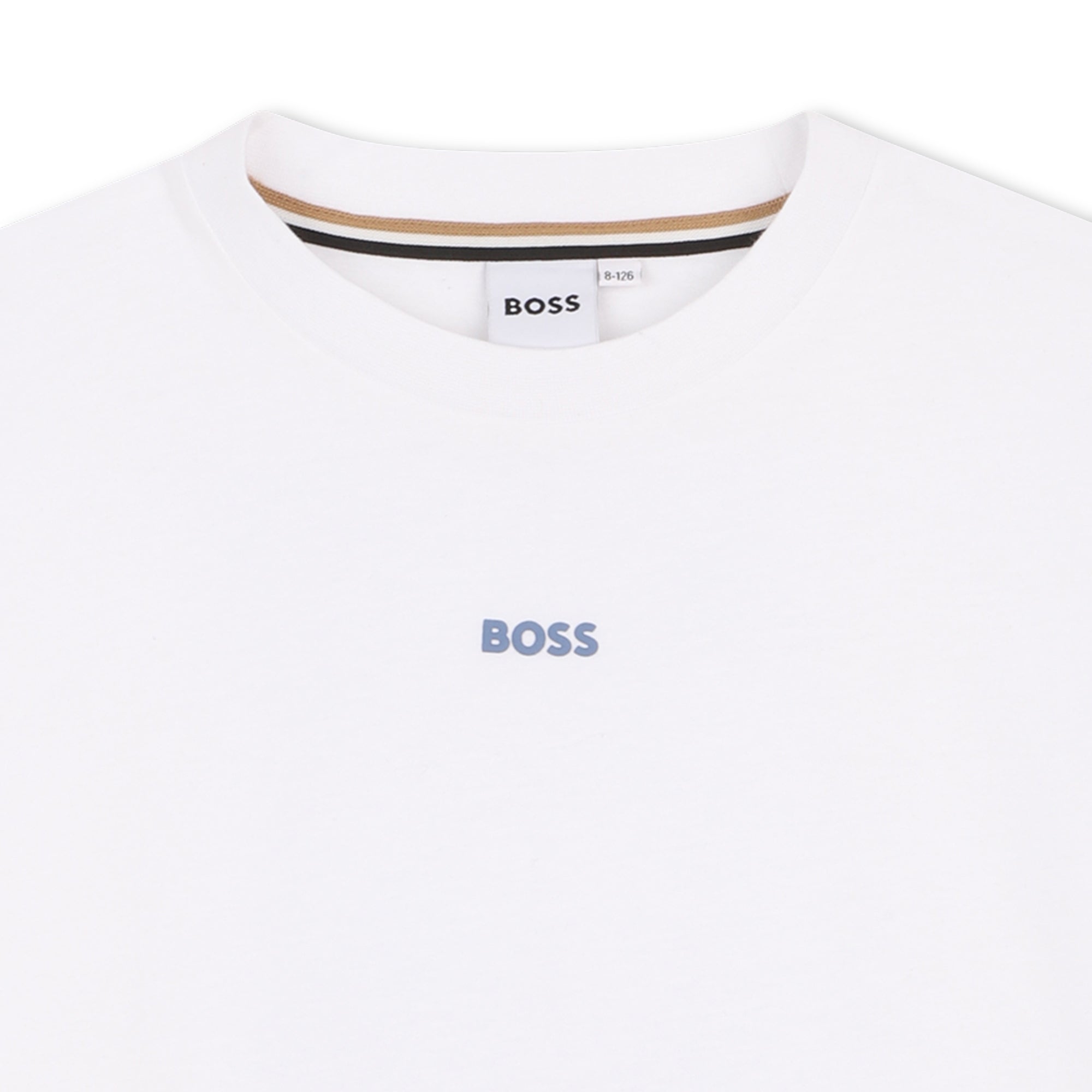 Boys Loose Fit Logo T-Shirt in White Hugo Boss
