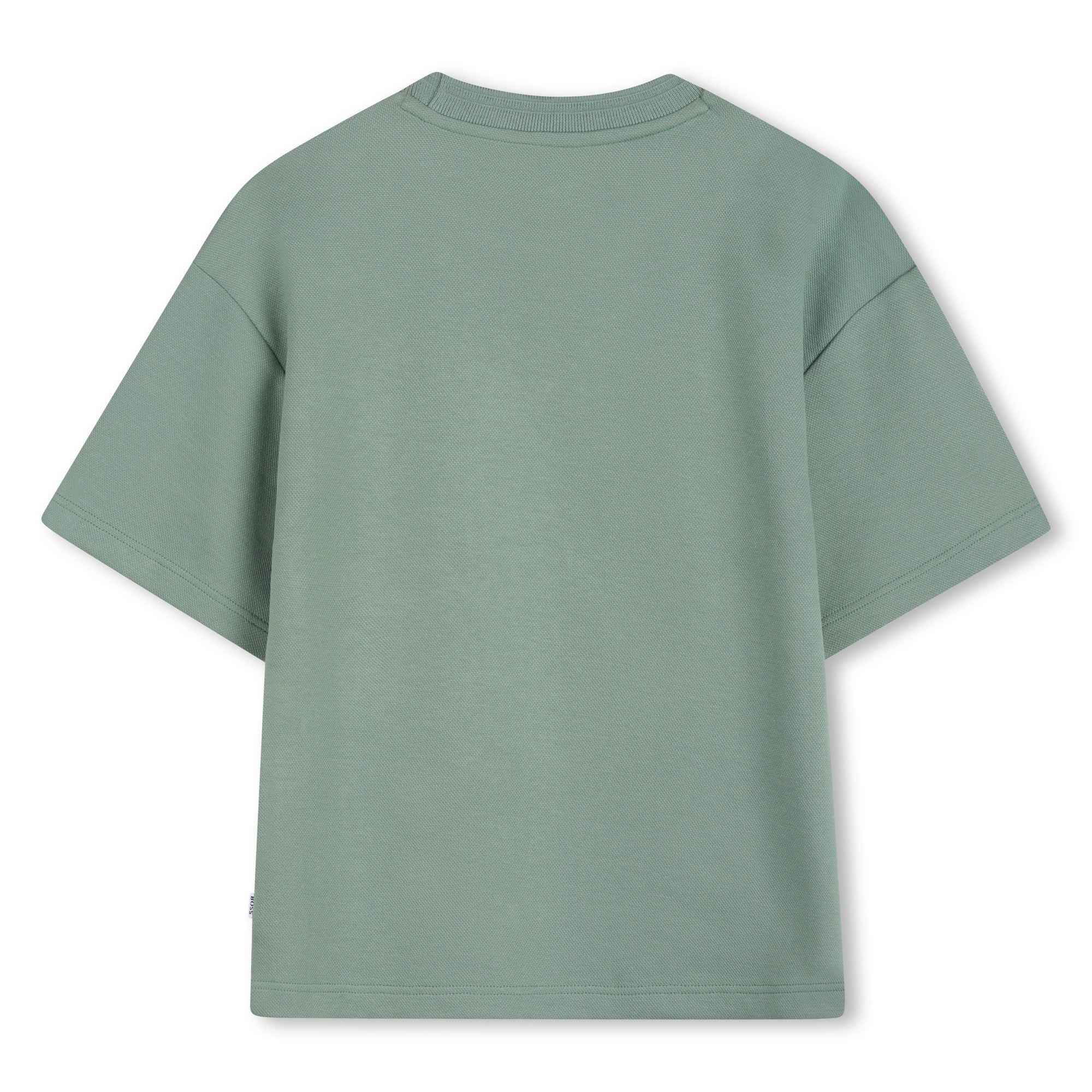 Boys Oversized Graphic Piqué T-Shirt in Sage Green Hugo Boss
