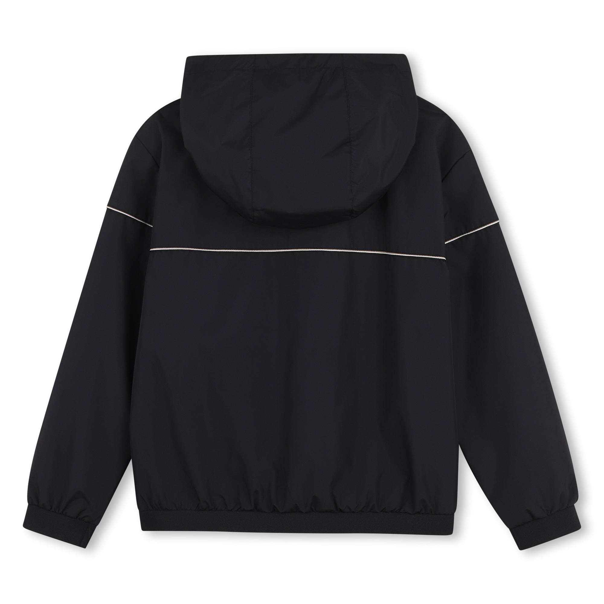 Boys Color-Block Hooded Windbreaker in Black Hugo Boss