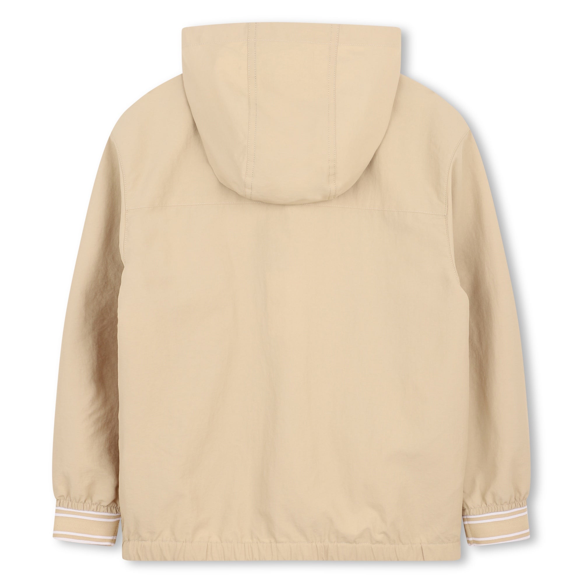 Boys Hooded Crinkle Jacket in Beige Hugo Boss